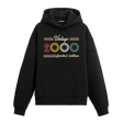 2000 doğum yılına özel tasarlanmış siyah klasik vintage hoodie