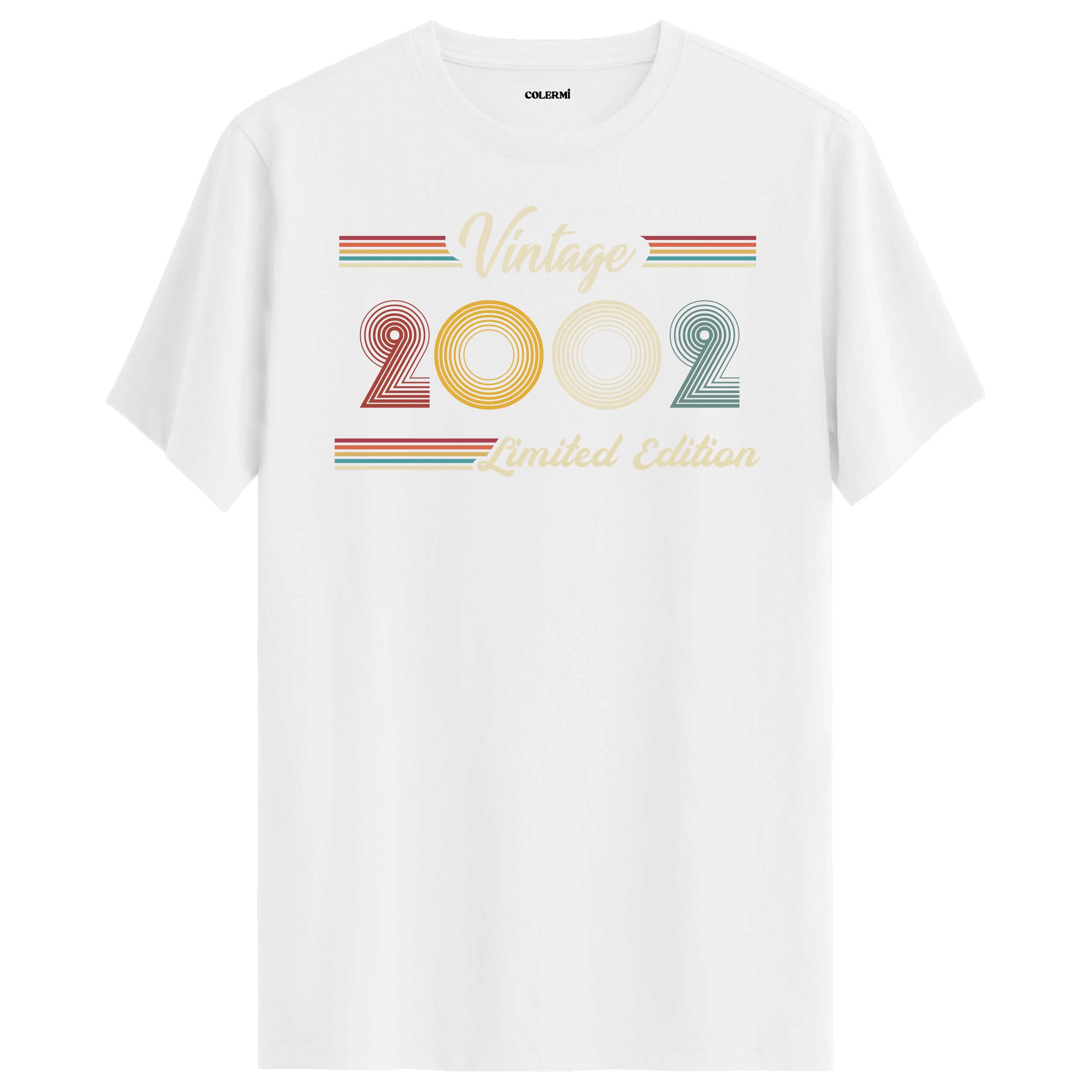 2002 yazılı klasik vintage retro tasarımlı beyaz tişört