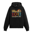 2012 doğum tarihli retro baskılı siyah vintage hoodie