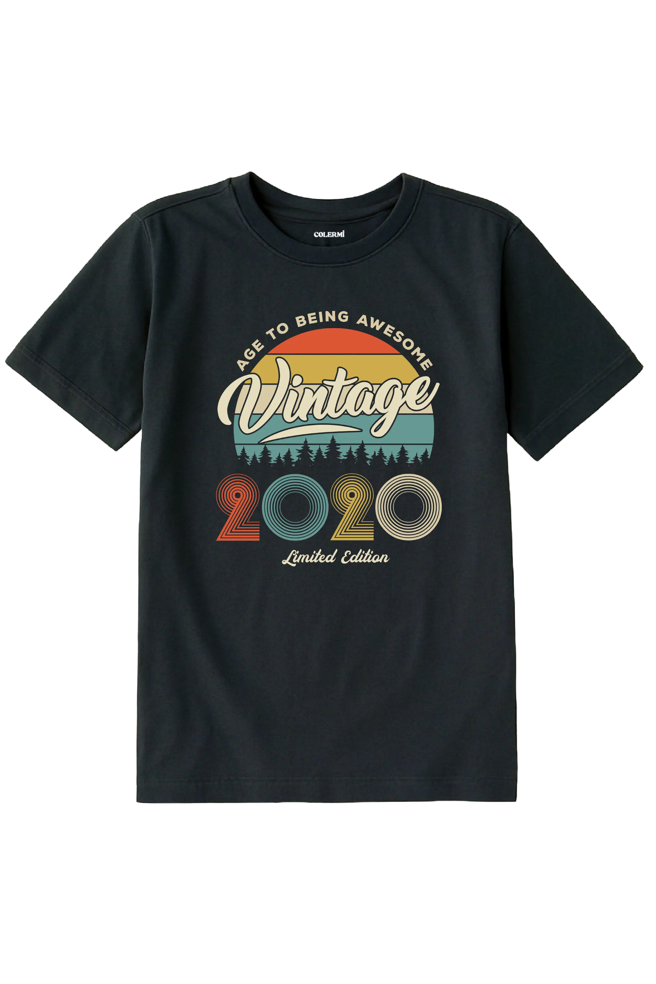 2020 doğum tarihli vintage çocuk tişört nostalji tasarım
