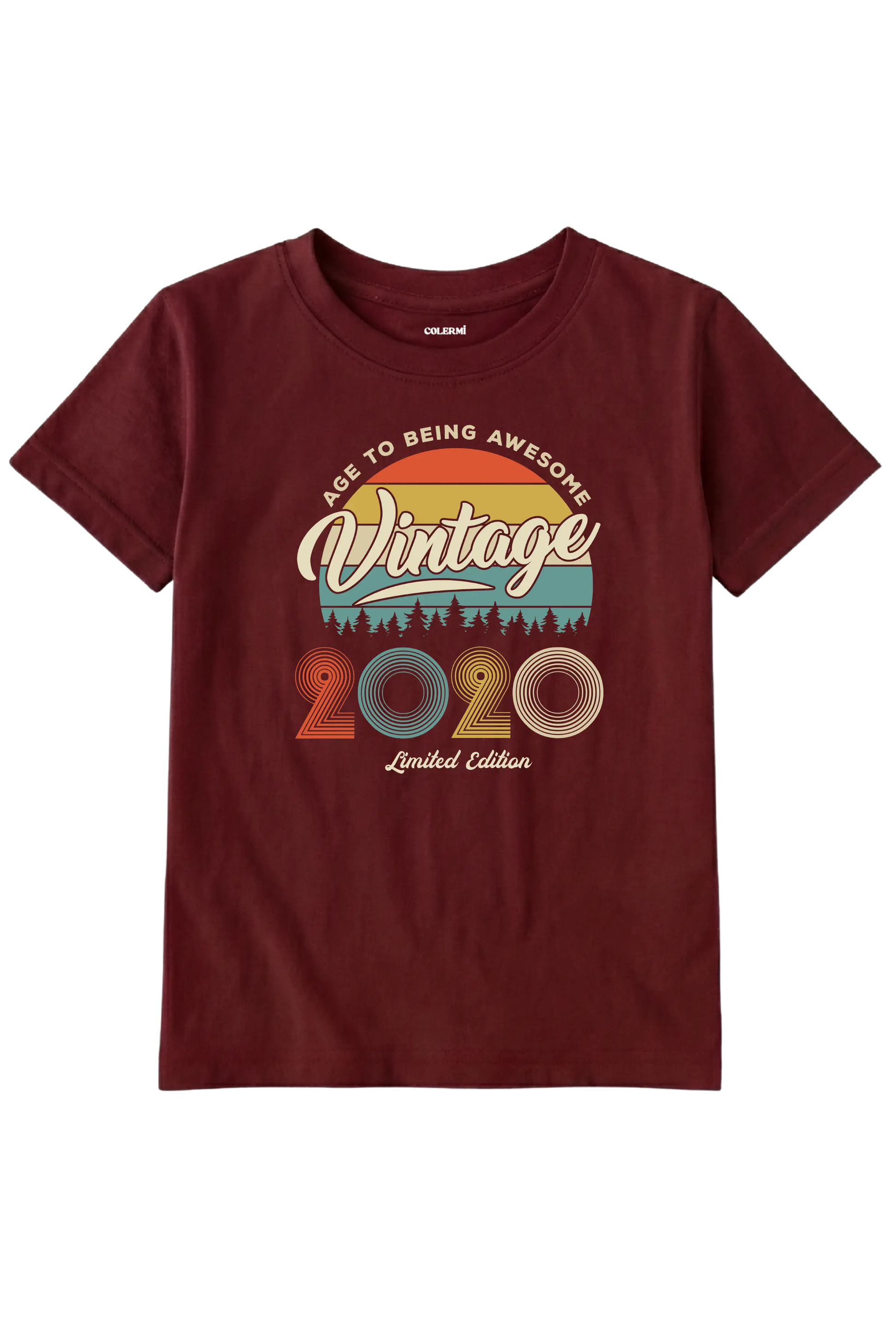 2020 doğum tarihli vintage çocuk tişört nostalji tasarım
