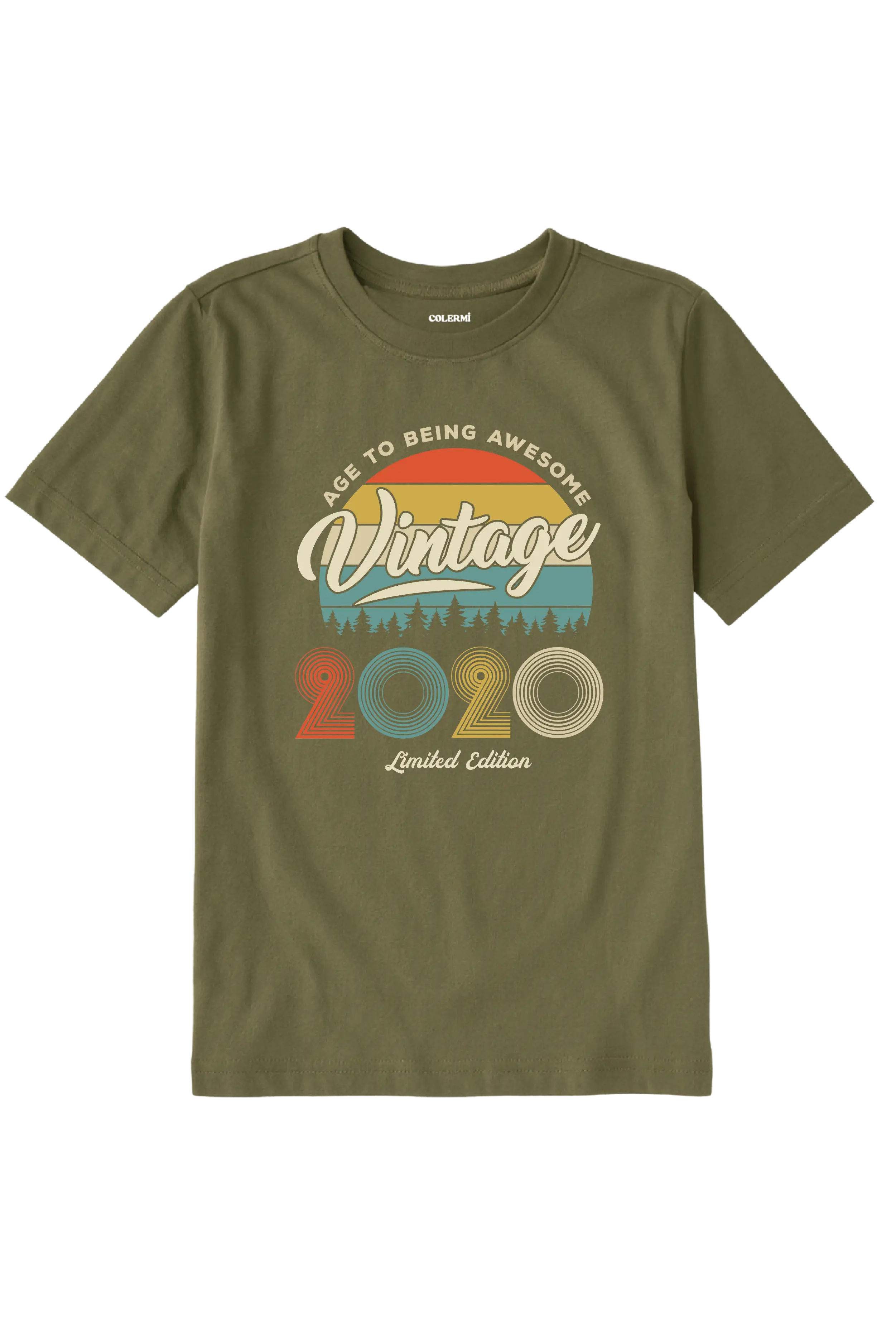 2020 doğum tarihli vintage çocuk tişört nostalji tasarım