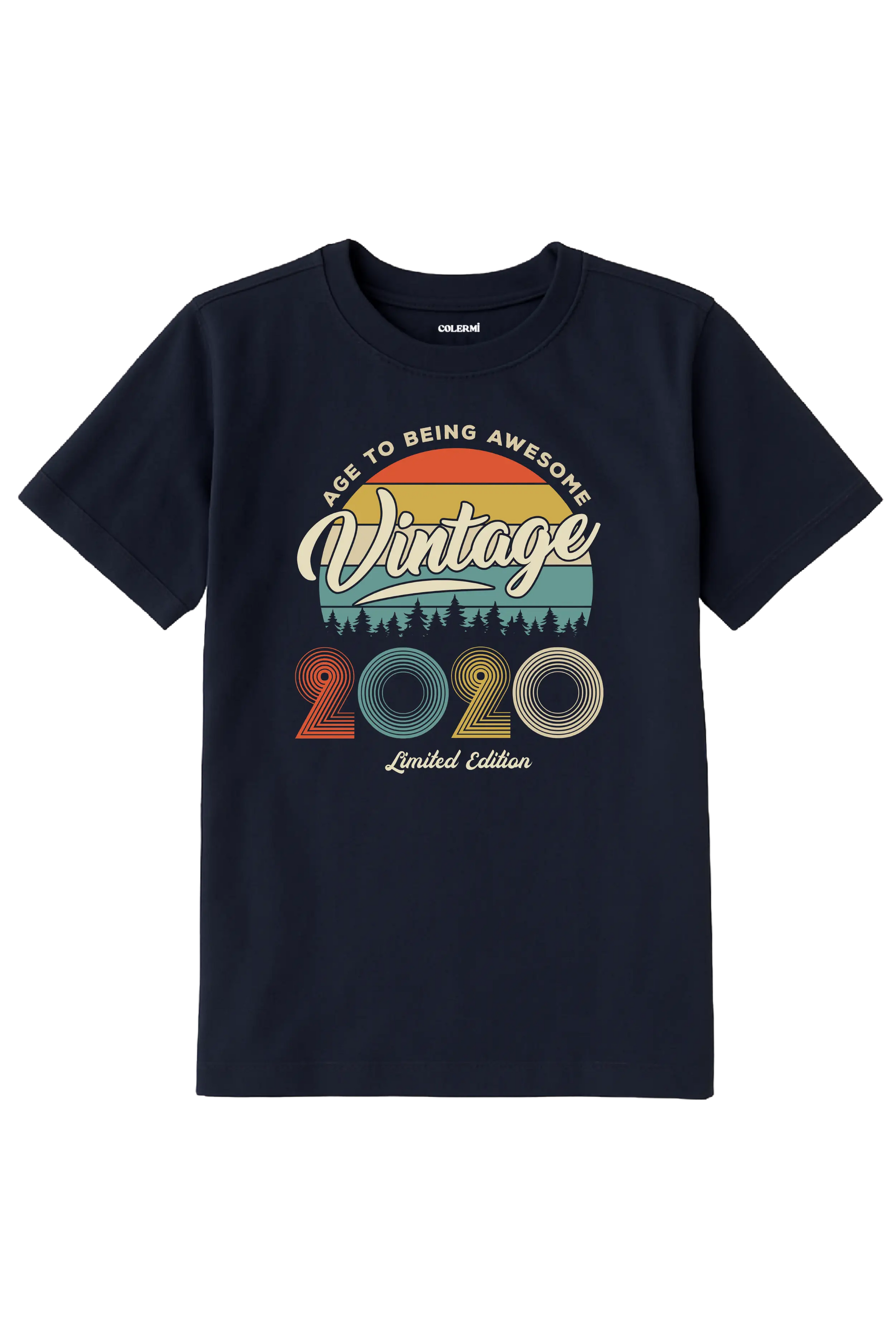 2020 doğum tarihli vintage çocuk tişört nostalji tasarım