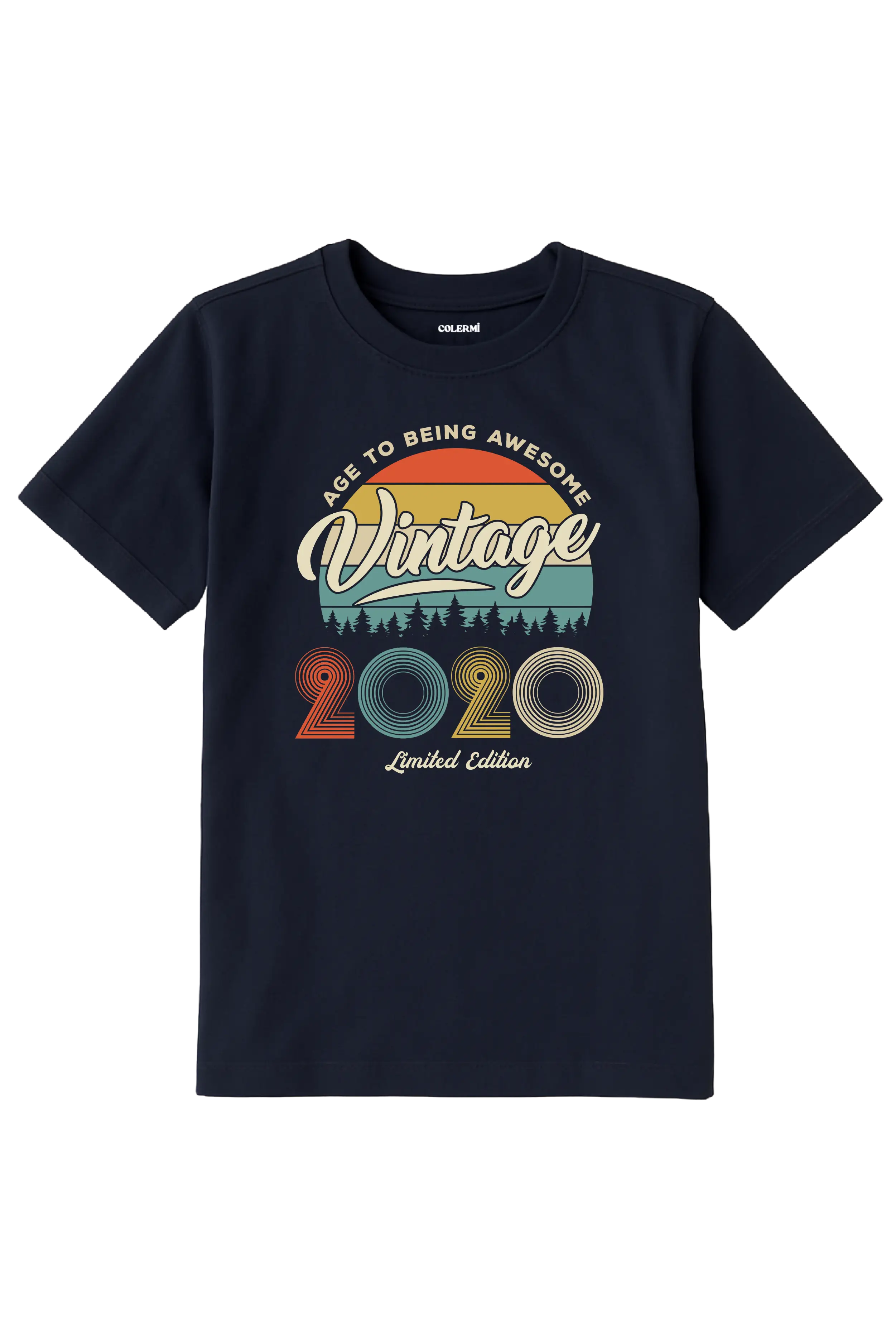 2020 doğum tarihli vintage çocuk tişört nostalji tasarım
