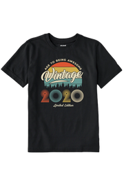 2020 doğum tarihli vintage çocuk tişört nostalji tasarım