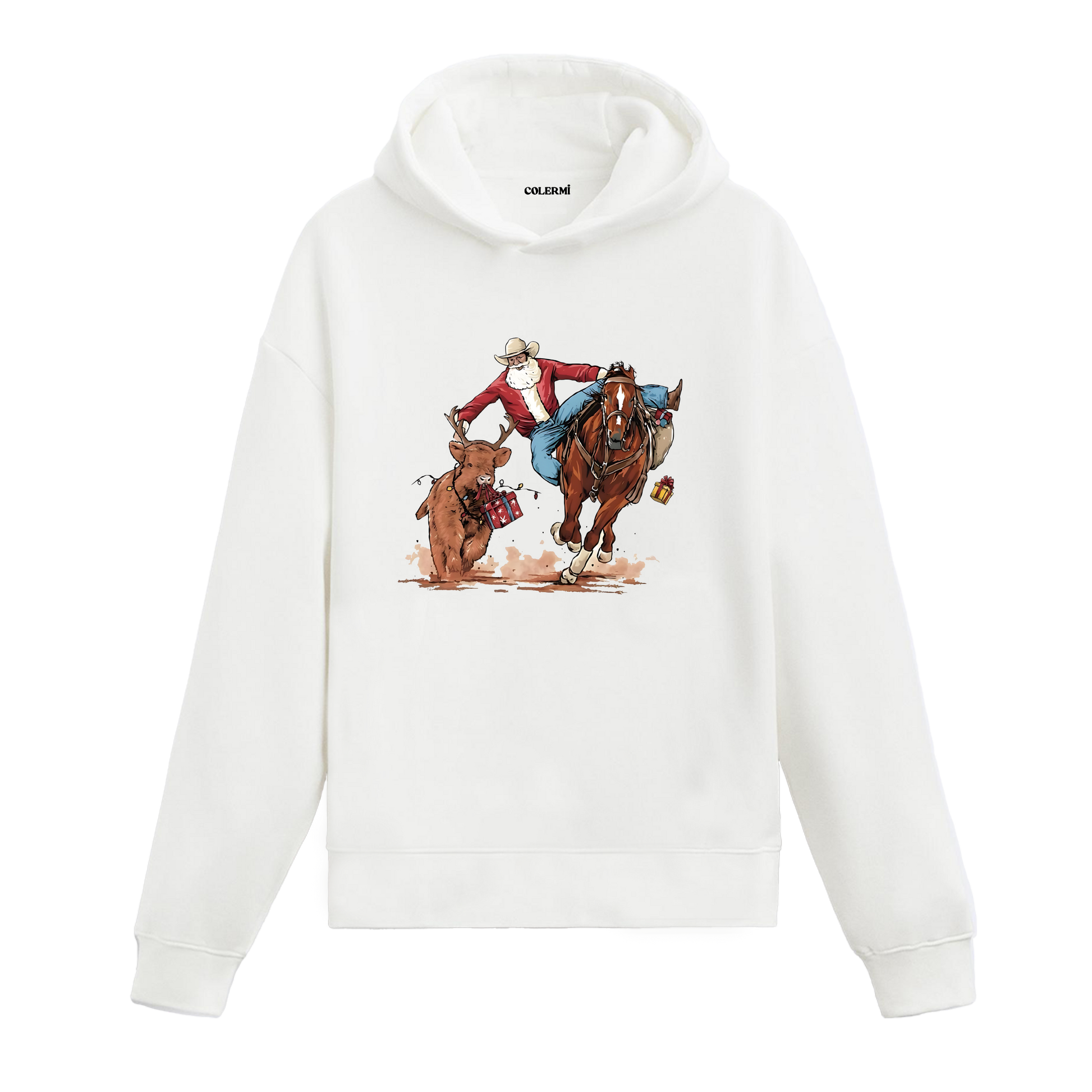 At Üzerinde Kovboy Tasarımlı Hoodie görsel 2 | Colermi