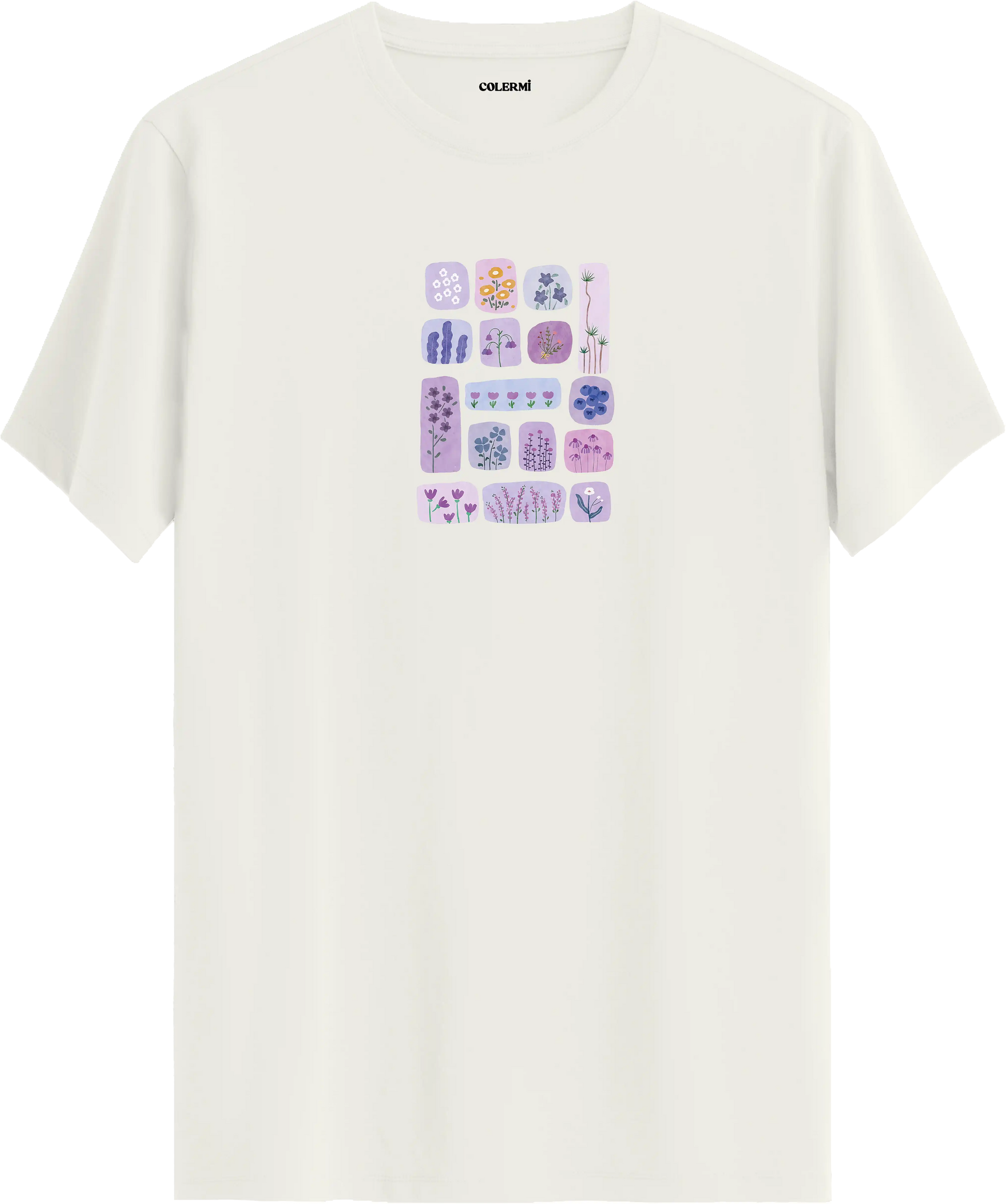 Minimal Çiçek Desenli Tişört | Colermi