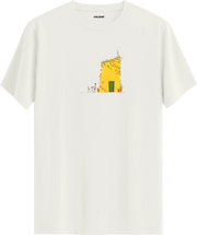 Retro Sarı Ev Tasarım Tişört