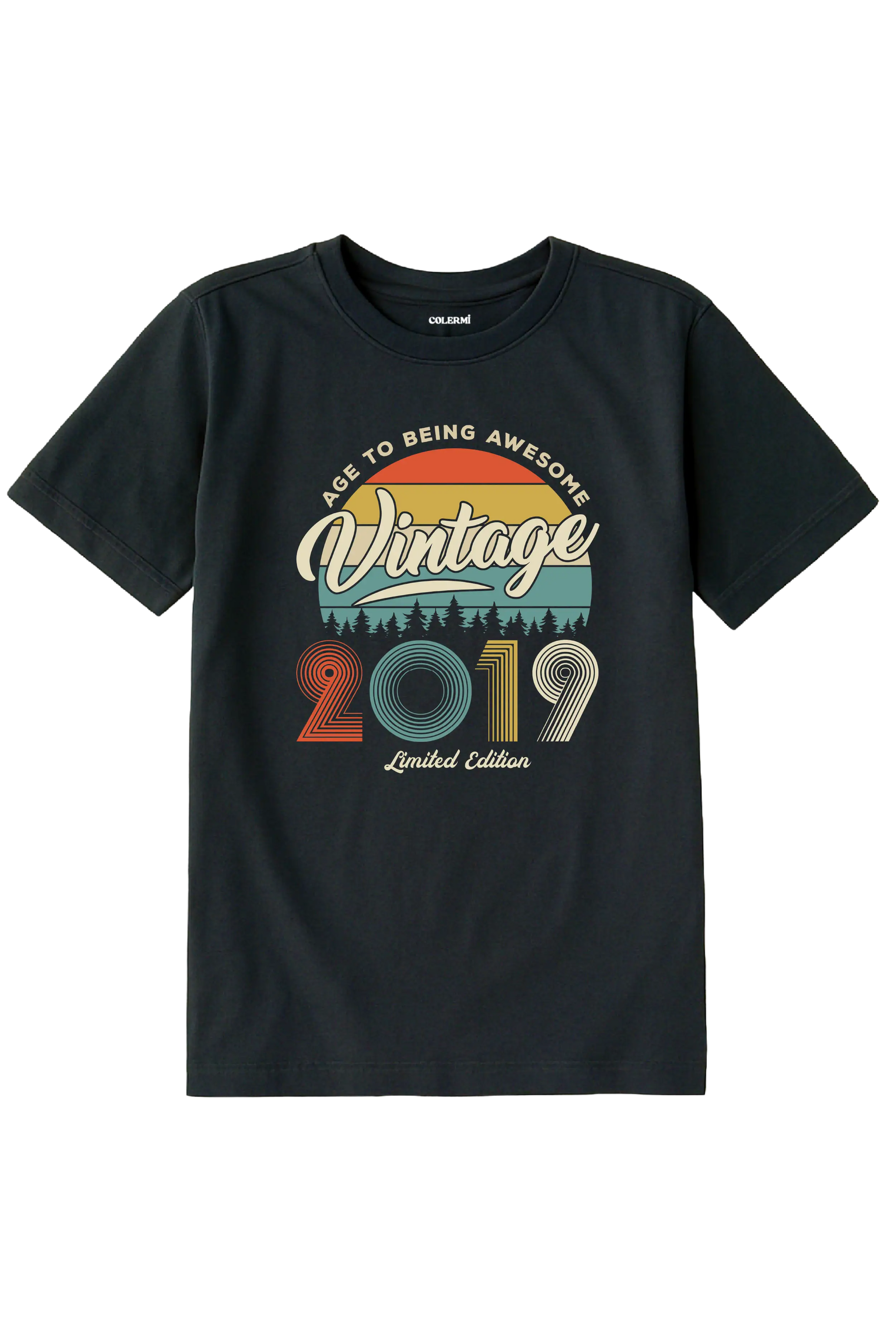 Vintage Çocuk Tişört – 2019 Doğum Tarihli Tasarım görsel 5 | Colermi