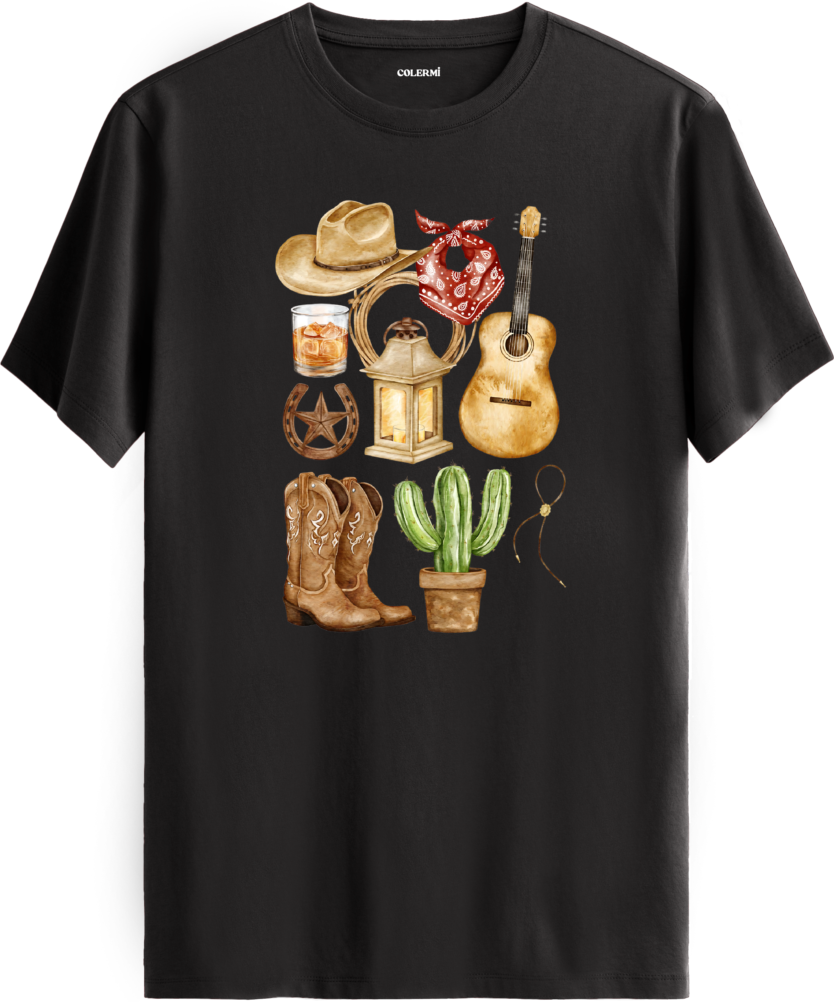 Wild West Baskılı Regular Tişört