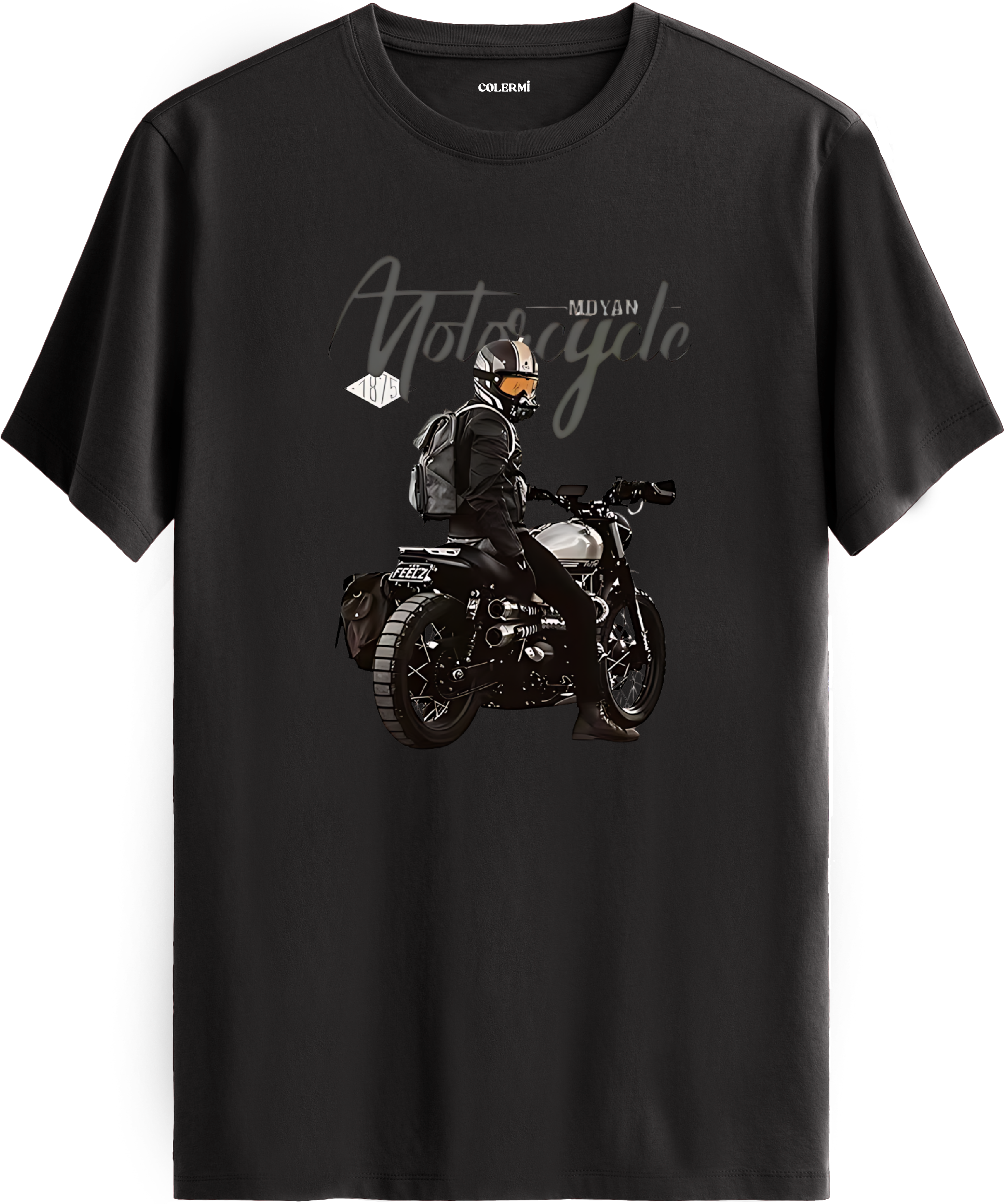 Motorcycle Rider Baskılı Regular Tişört