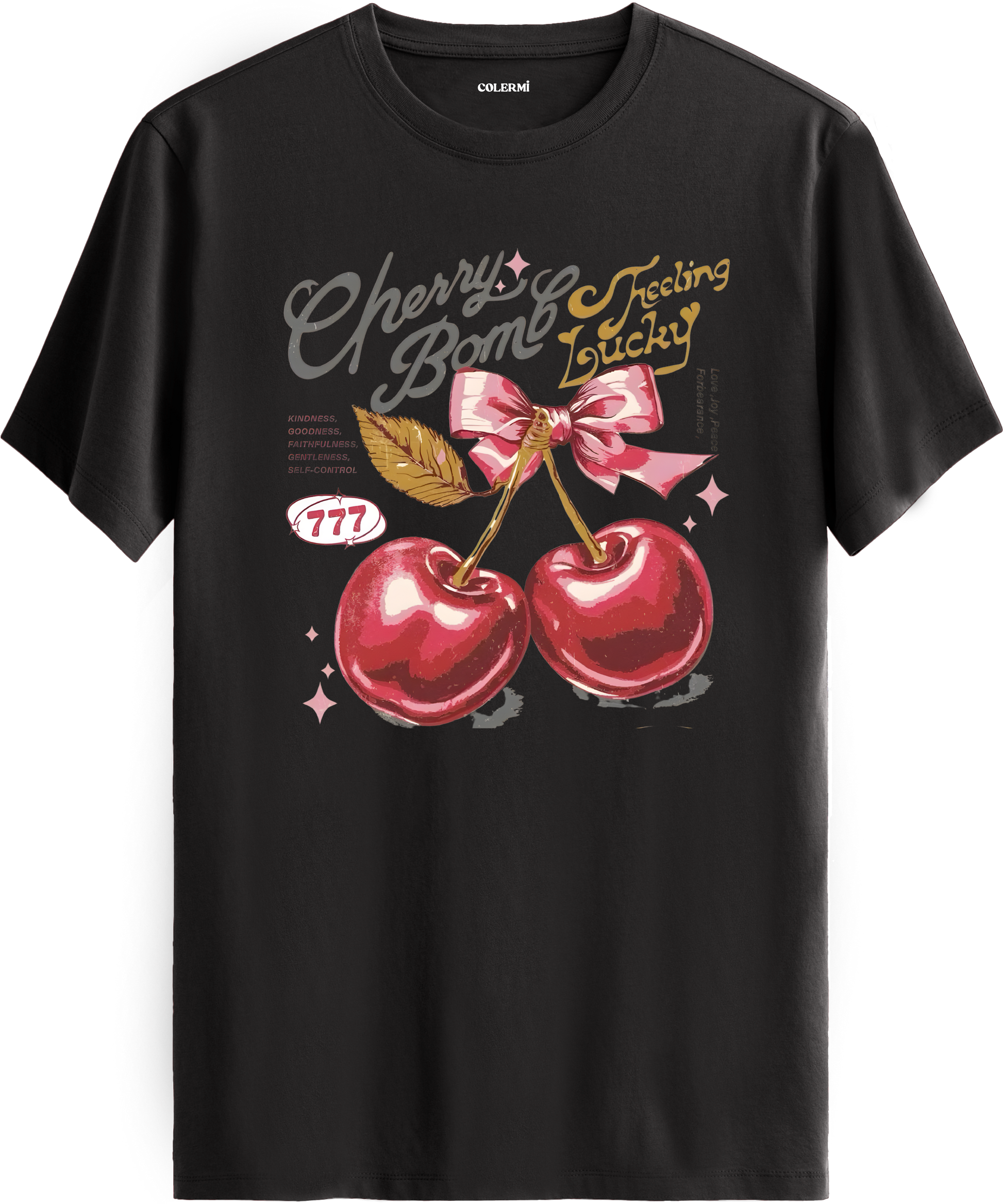 Cherry Bomb Baskılı Tişört detay | Colermi