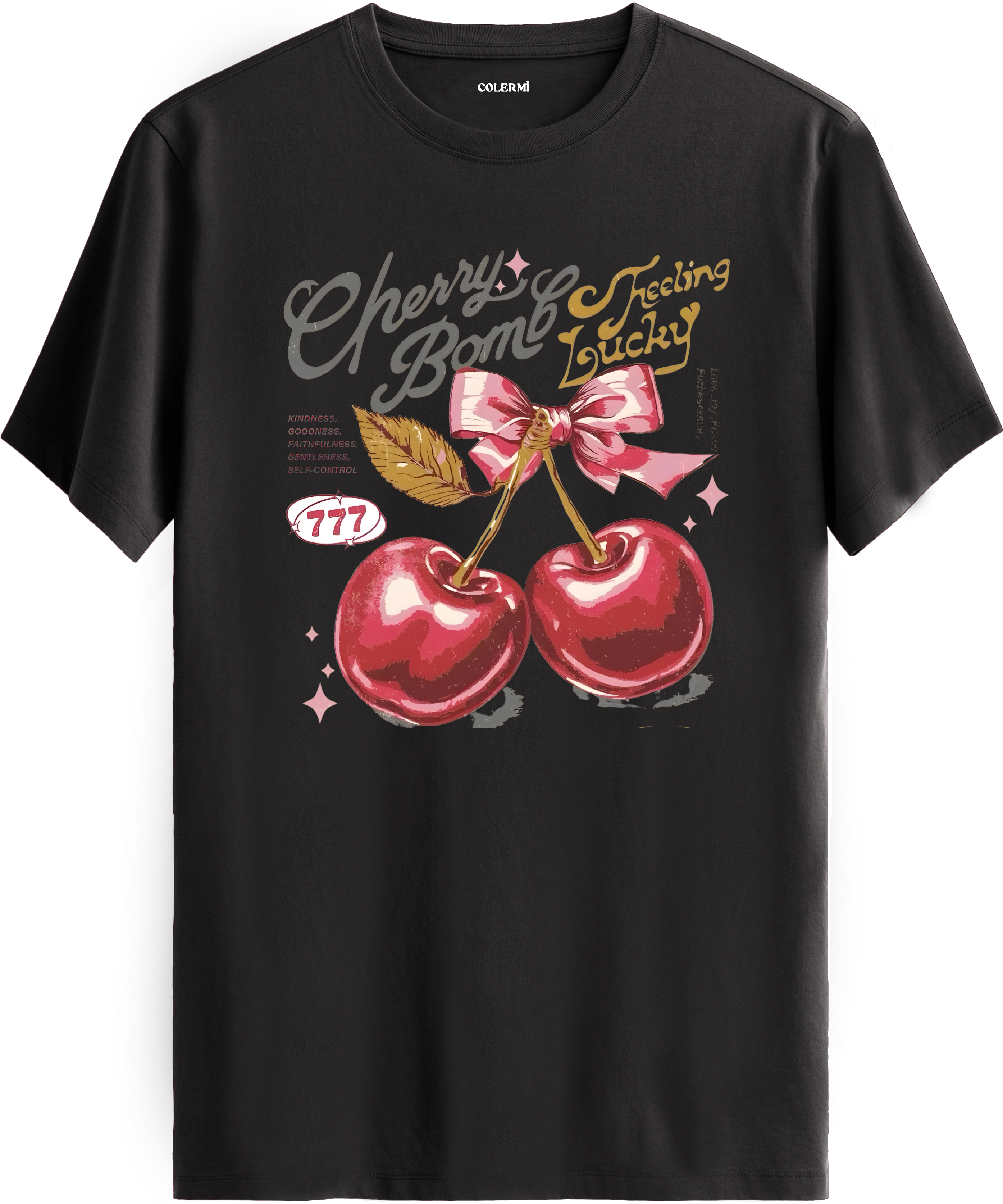 Cherry Bomb Baskılı Tişört detay | Colermi