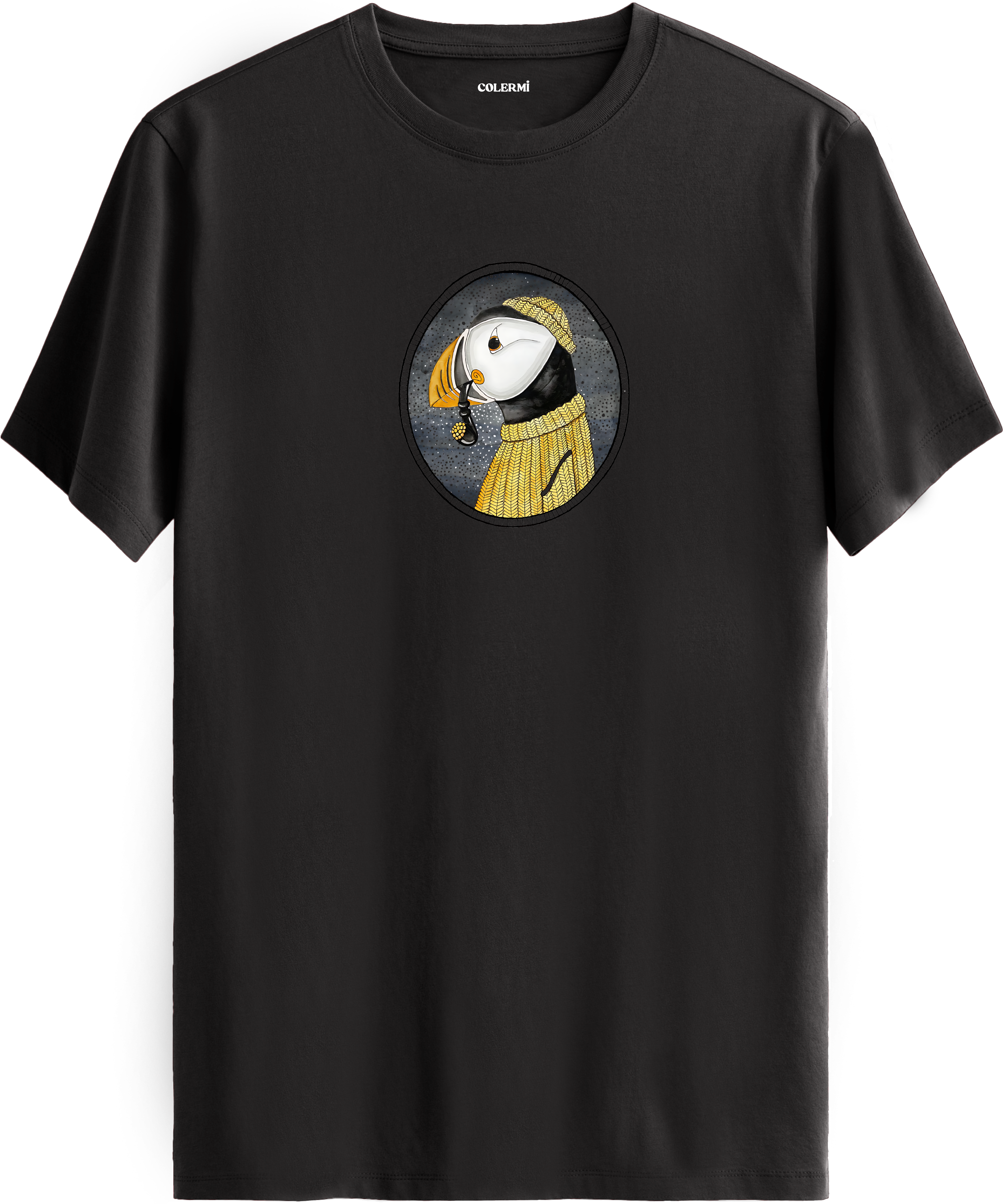 Şık Puffin Baskılı Regular Tişört
