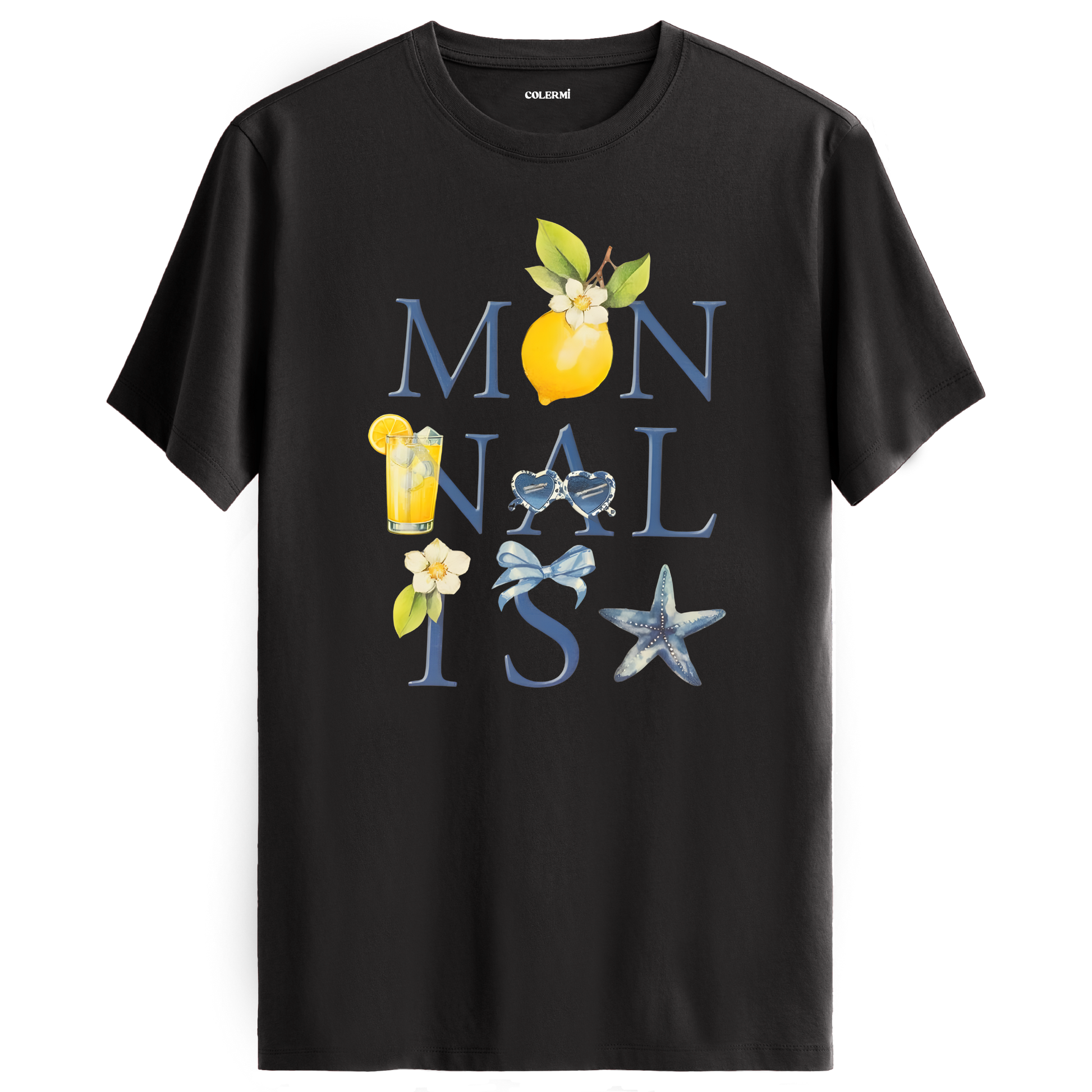 Mon NAIL Is Yazılı Limon Temalı Tişört detay | Colermi