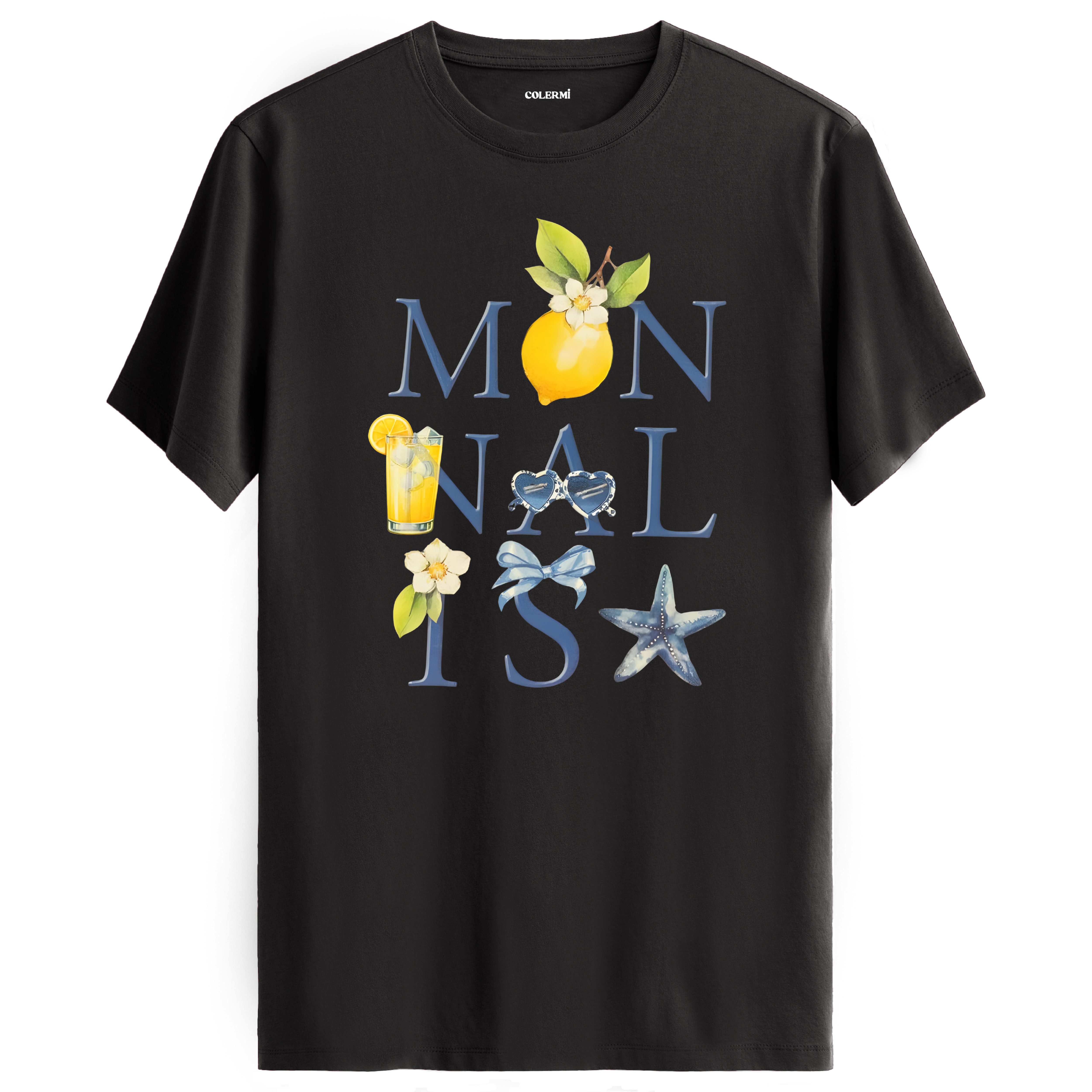 Mon NAIL Is Yazılı Limon Temalı Tişört detay | Colermi
