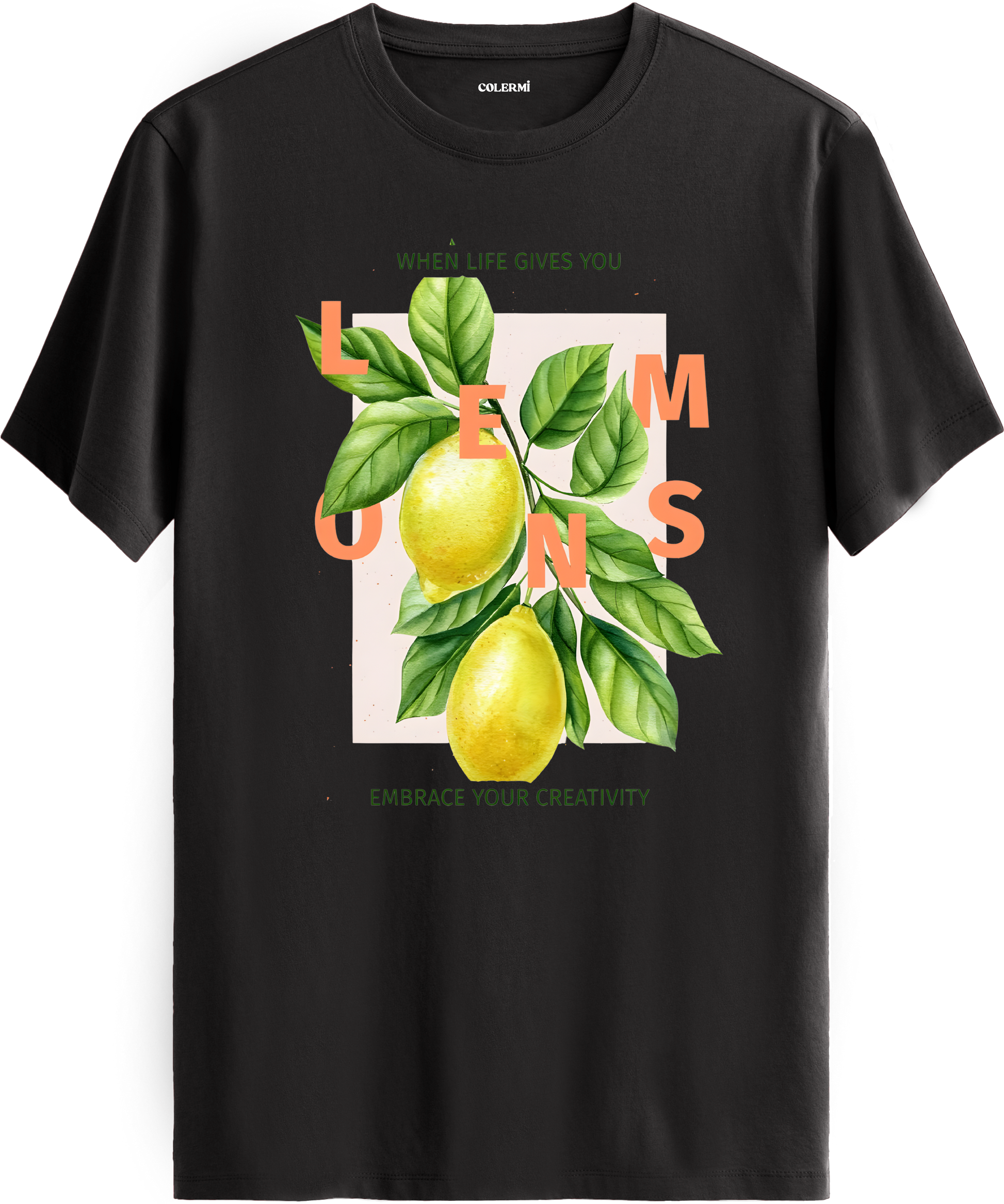 When Life Gives You Lemons Baskılı Tişört detay | Colermi