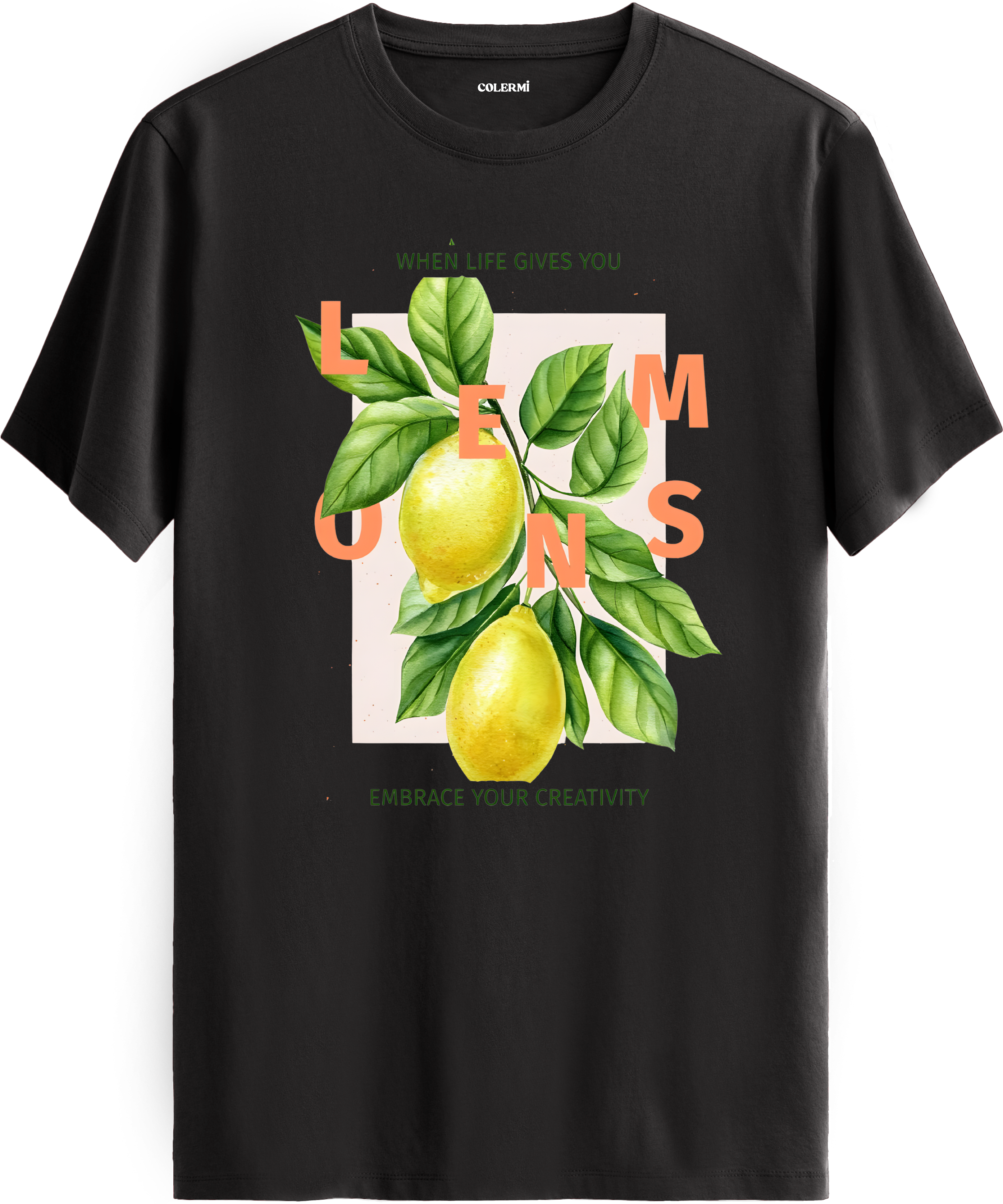 When Life Gives You Lemons Baskılı Tişört detay | Colermi