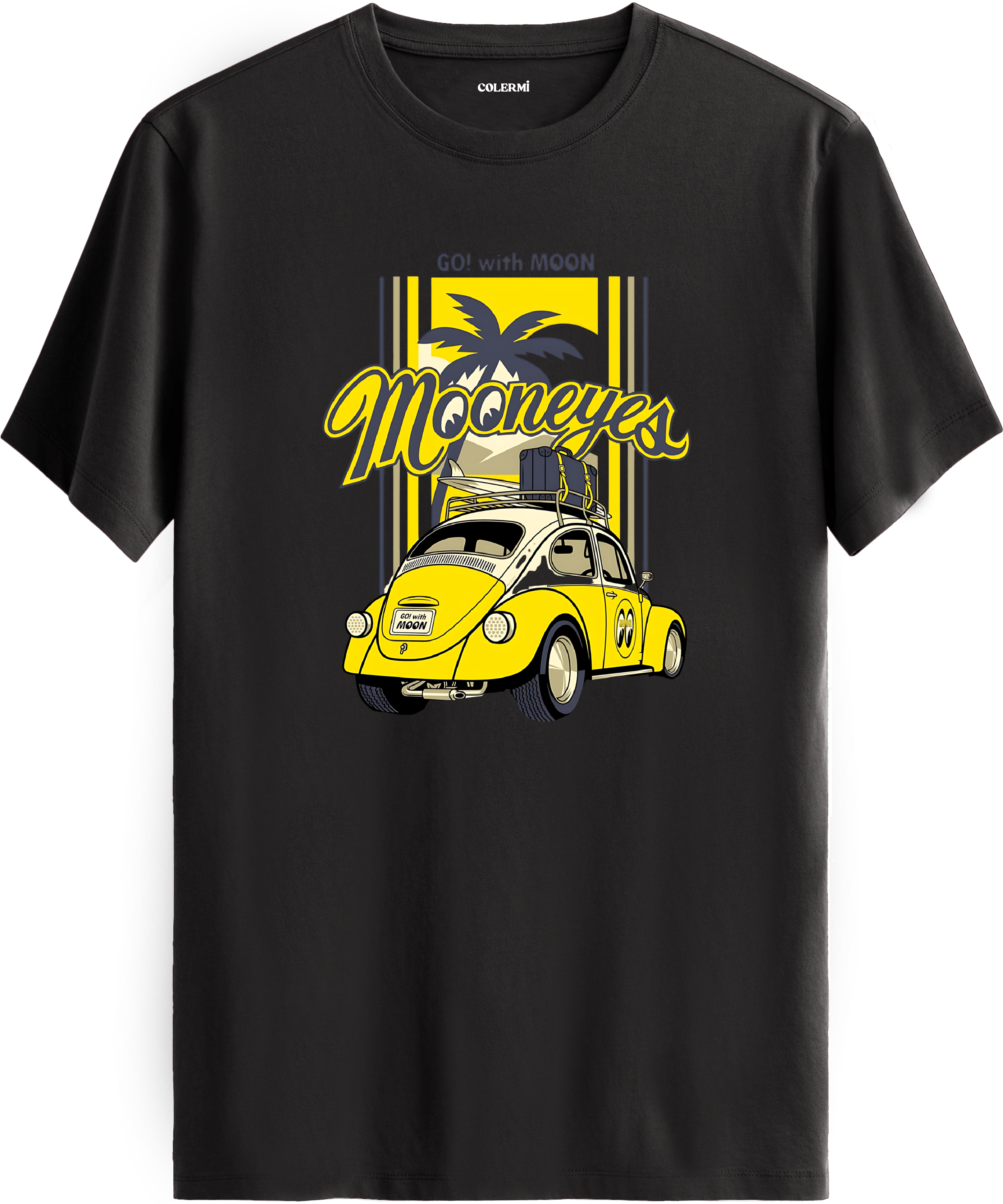 Retro Araba Surf Baskılı Regular Tişört