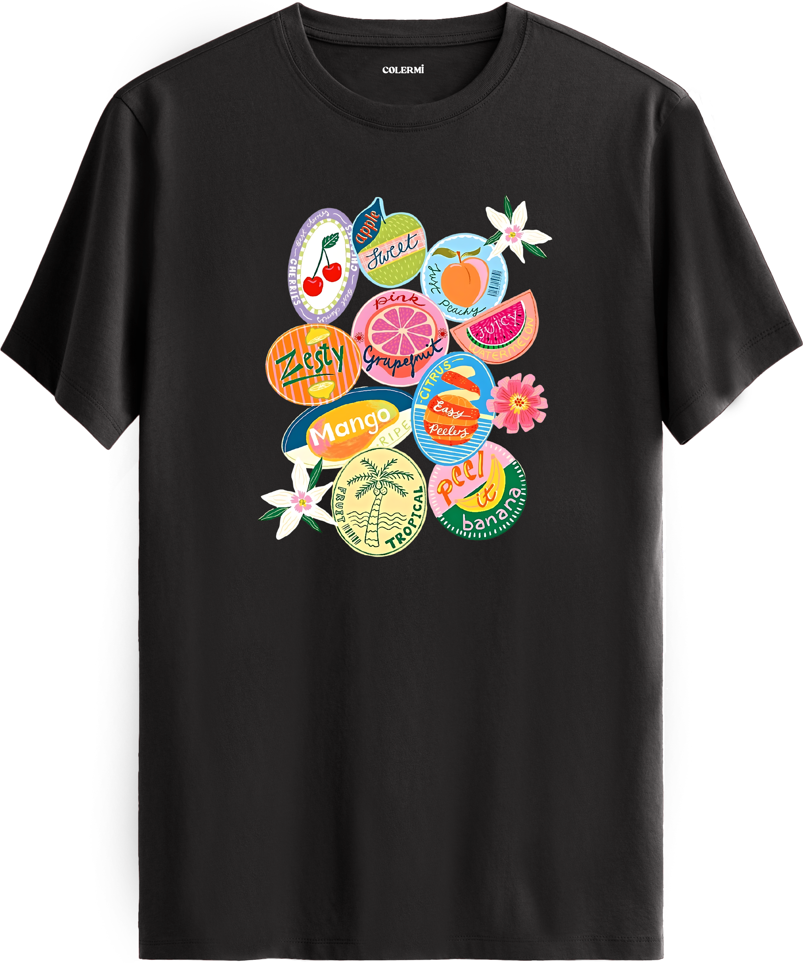 Tropical Fruits Baskılı Regular Tişört