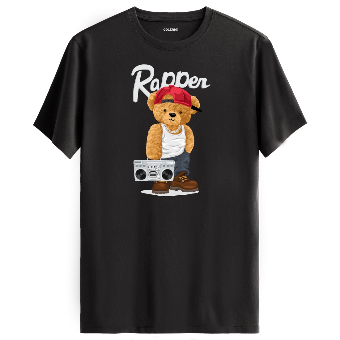 Rapper Bear T-Shirt – Hip-Hop Culture Design with Boombox and Street Style