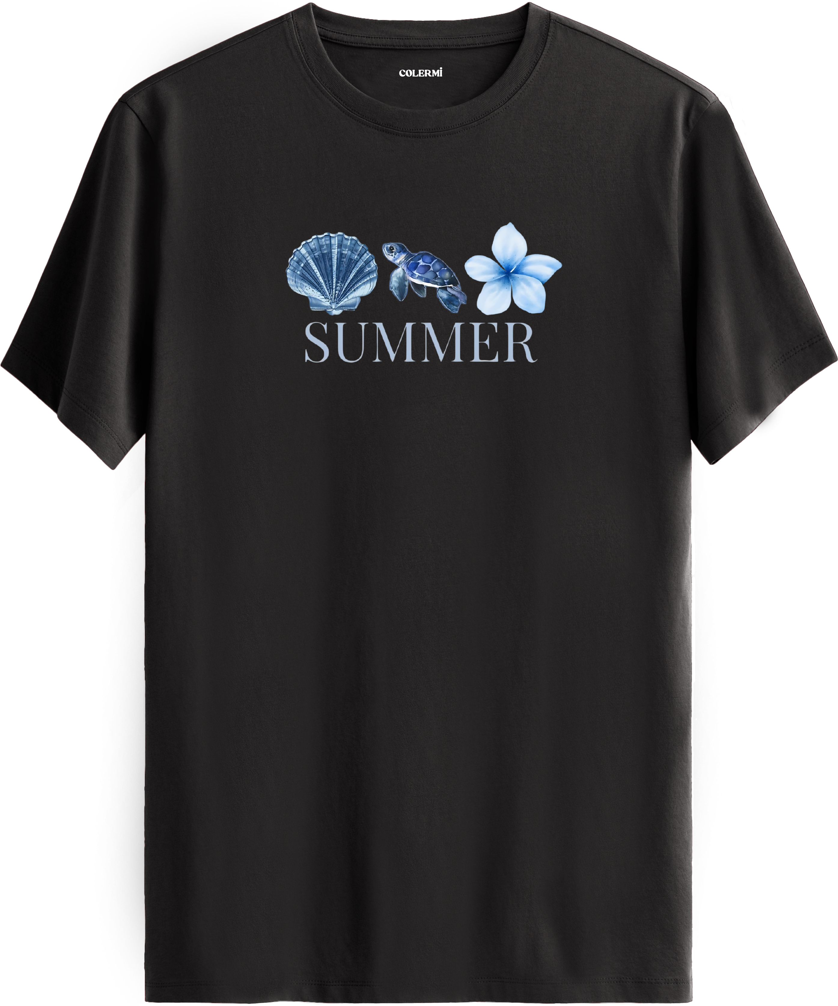 Summer Deniz Kaplumbağası Baskılı Regular Tişört