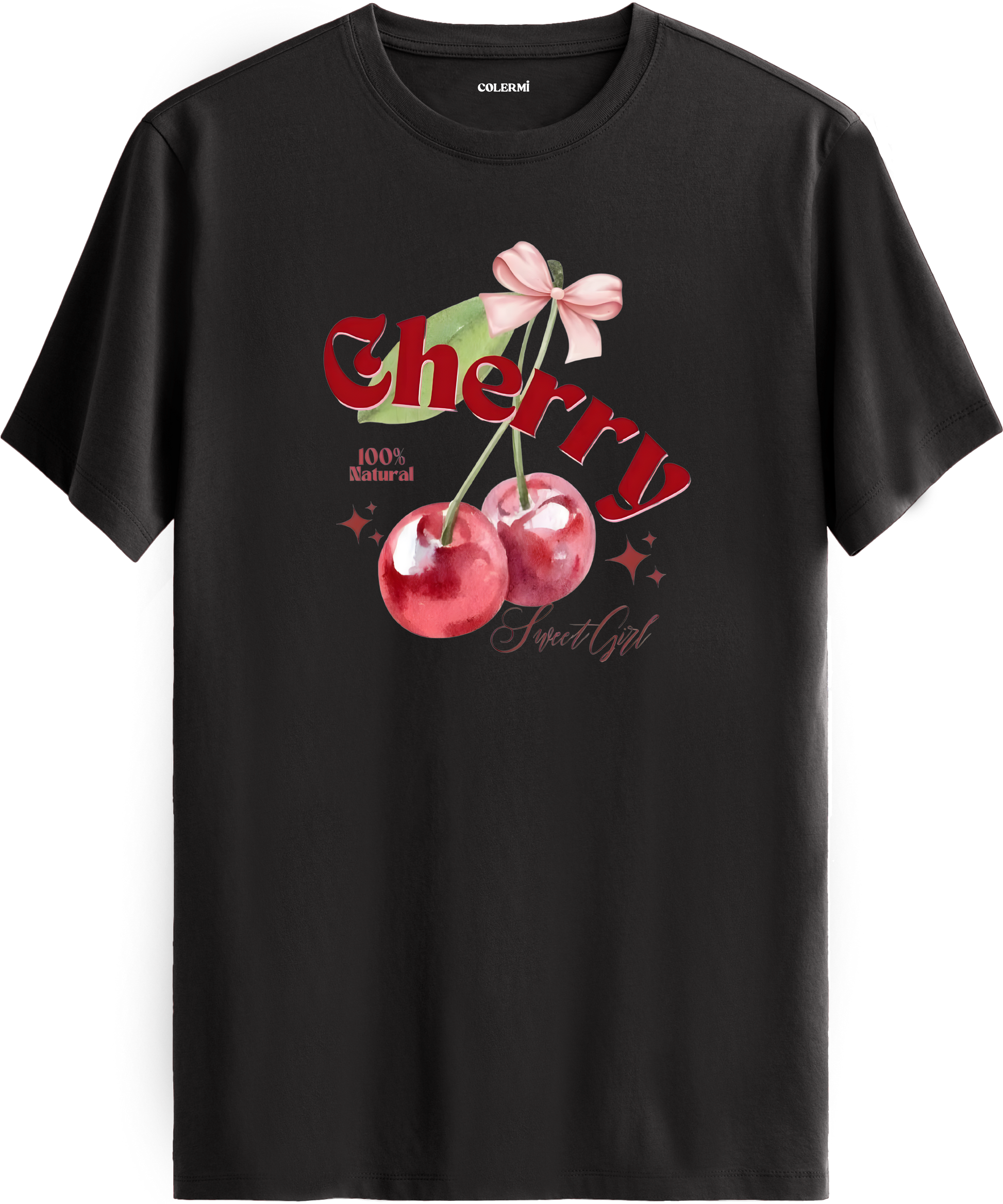 Cherry Sweet Girl Baskılı Tişört detay | Colermi