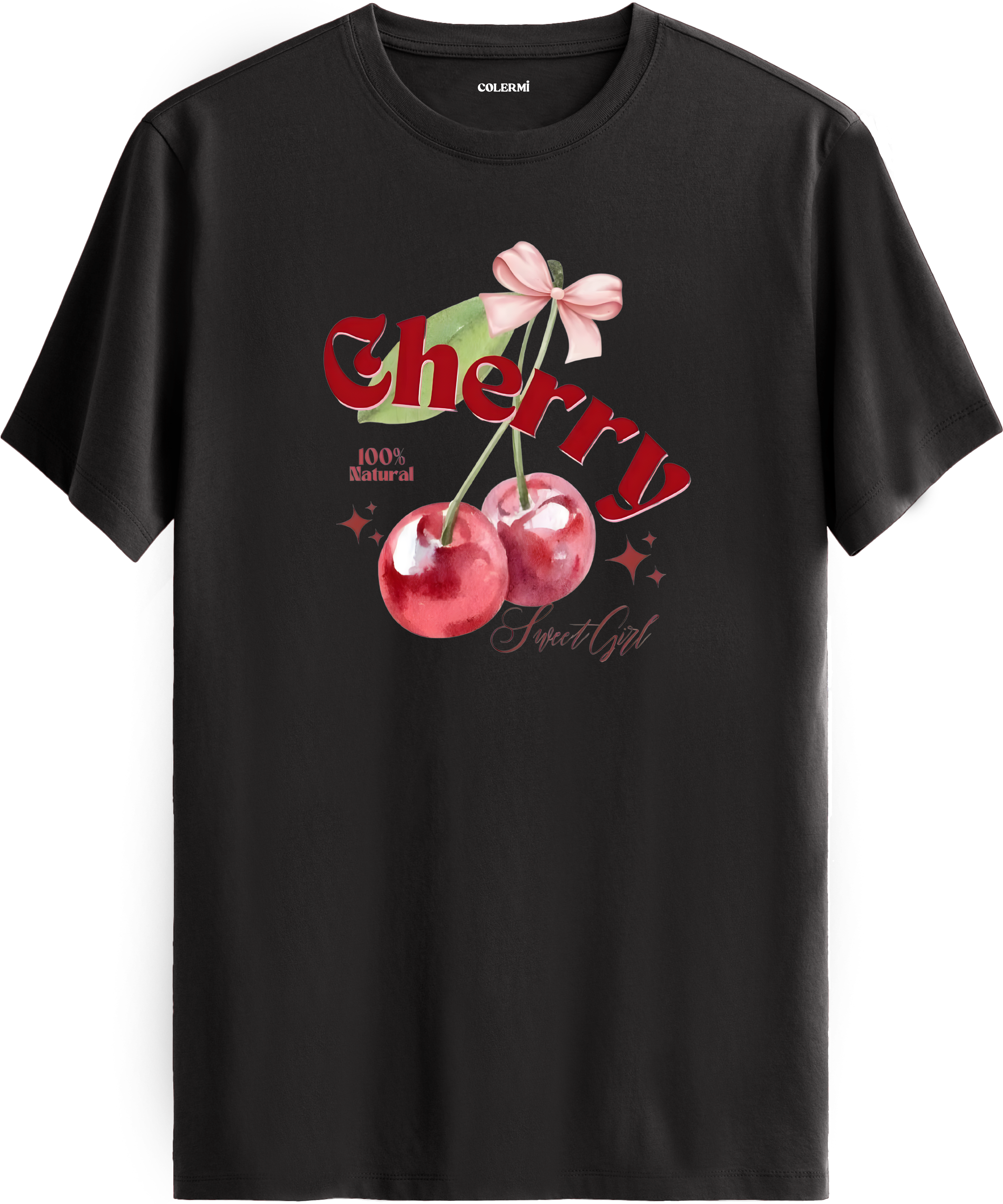 Cherry Sweet Girl Baskılı Tişört detay | Colermi