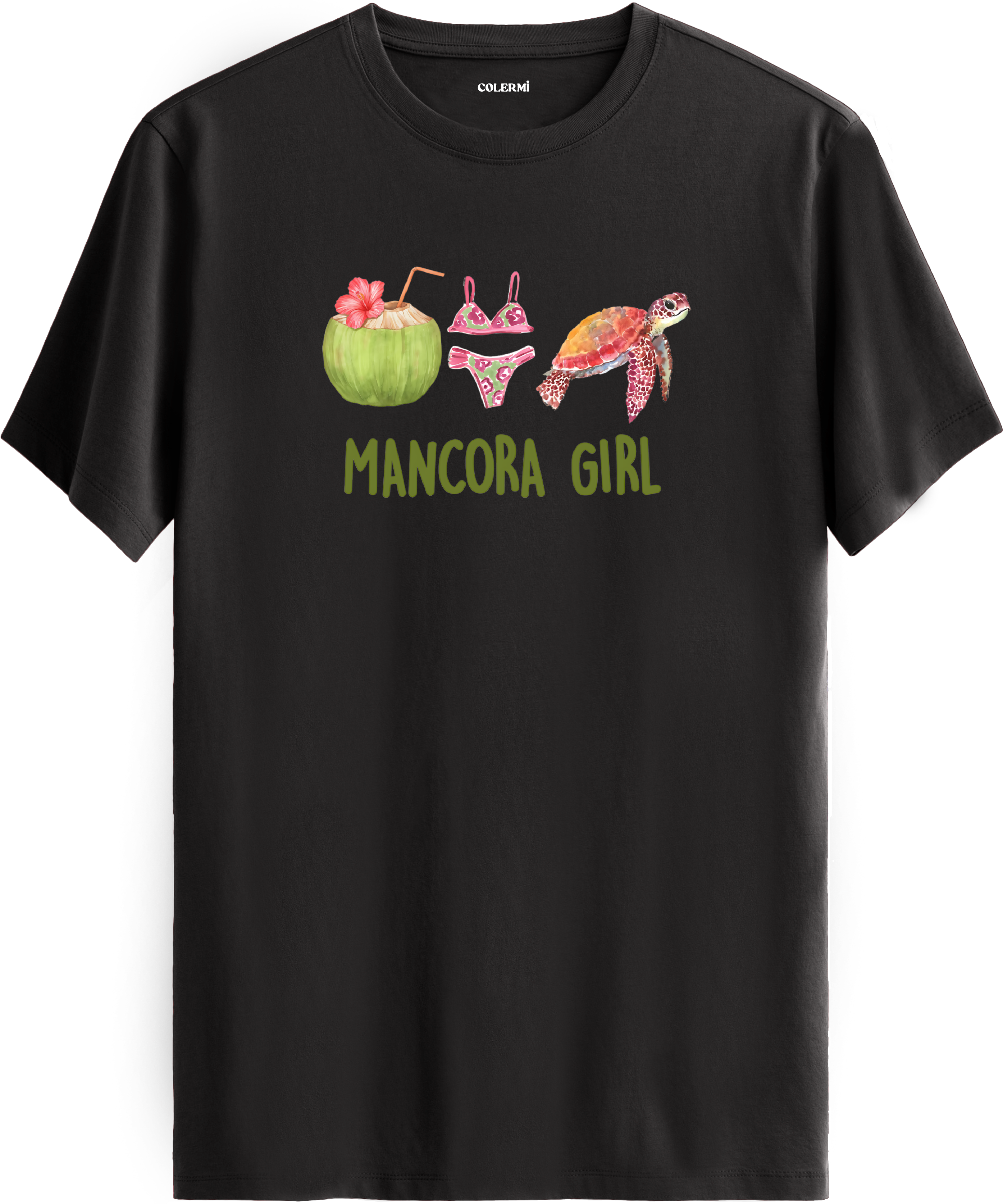 Mancora Girl Deniz Kaplumbağası Baskılı Regular Tişört