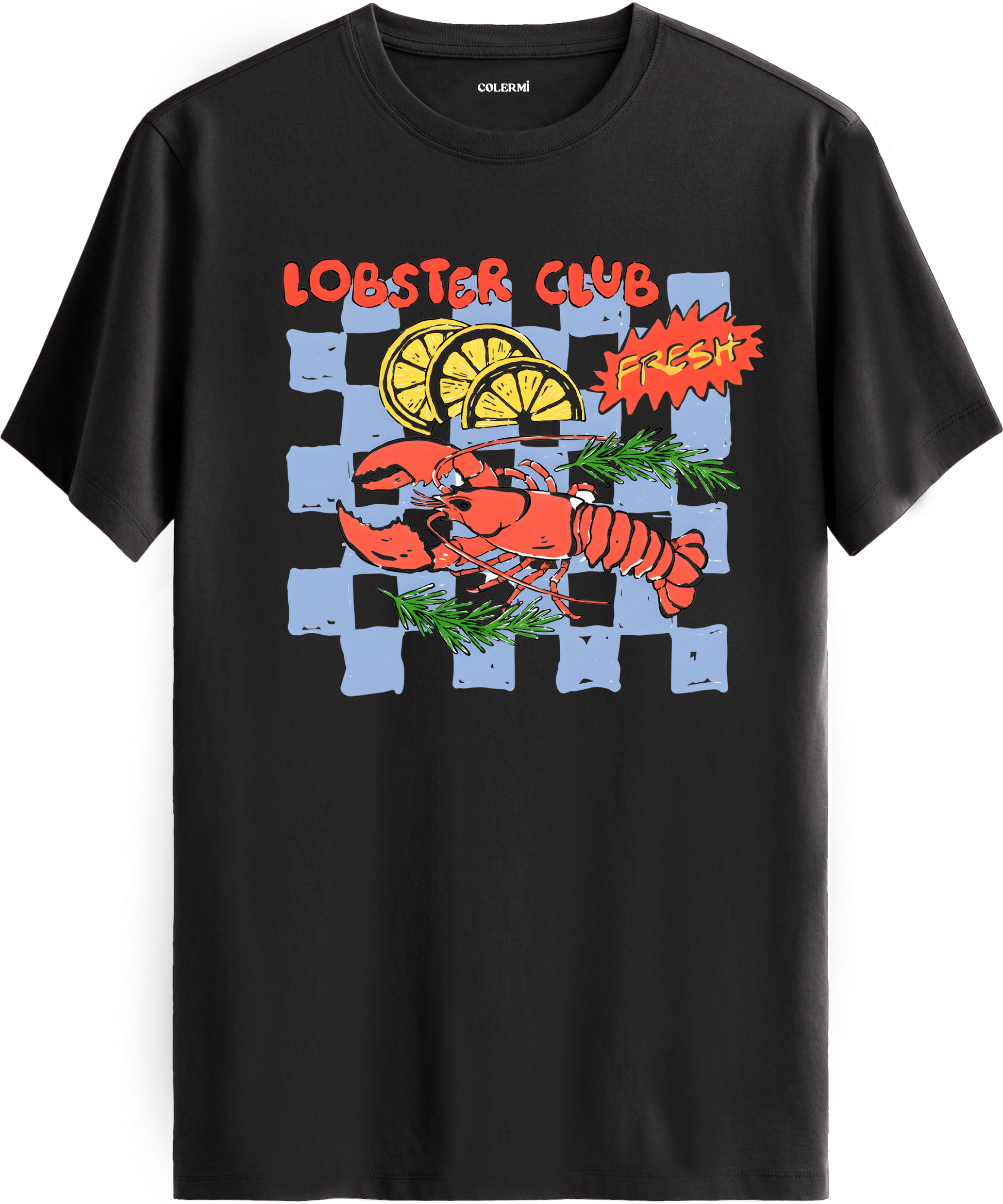Lobster Club Baskılı Tişört detay | Colermi