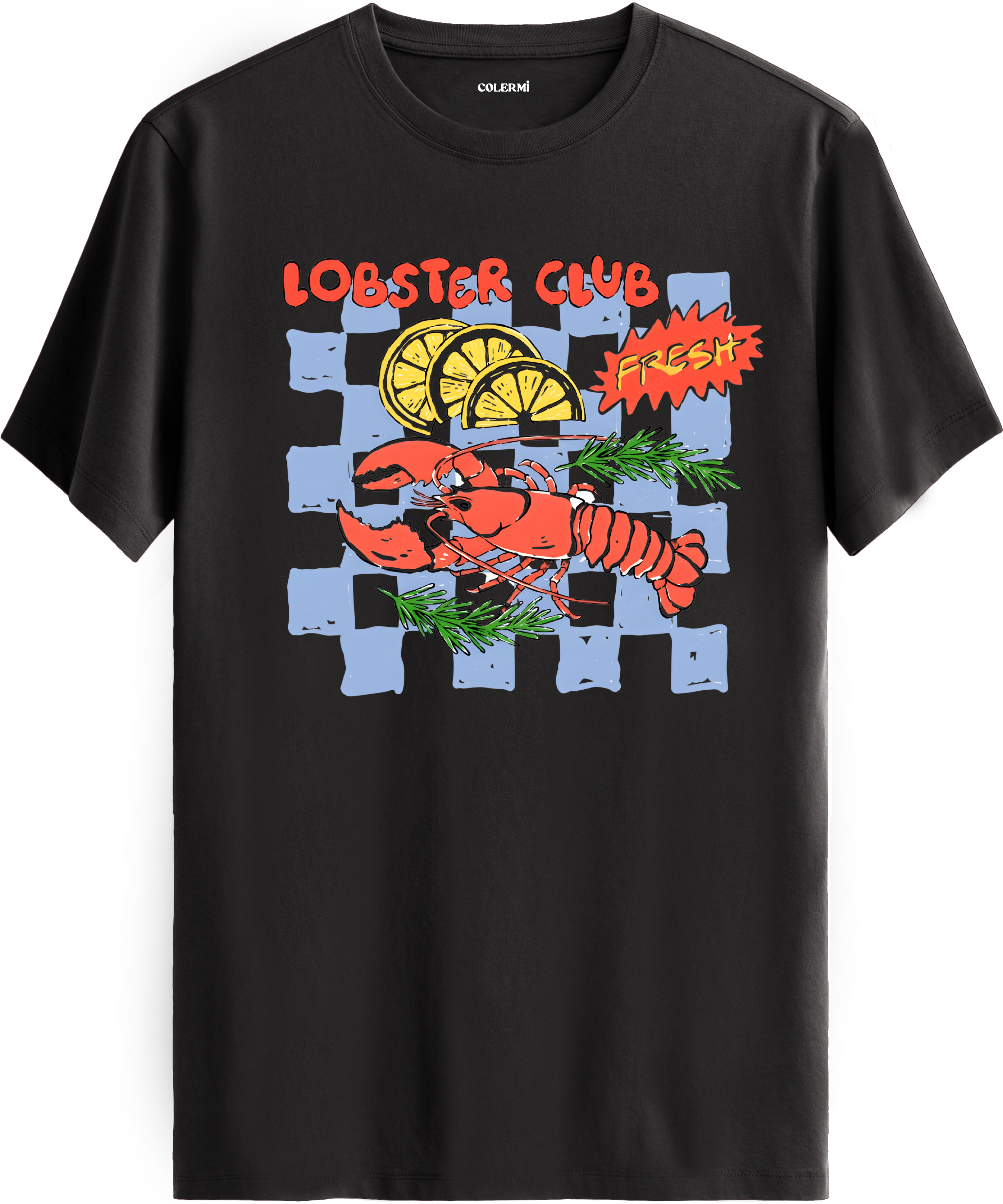 Lobster Club Baskılı Tişört detay | Colermi