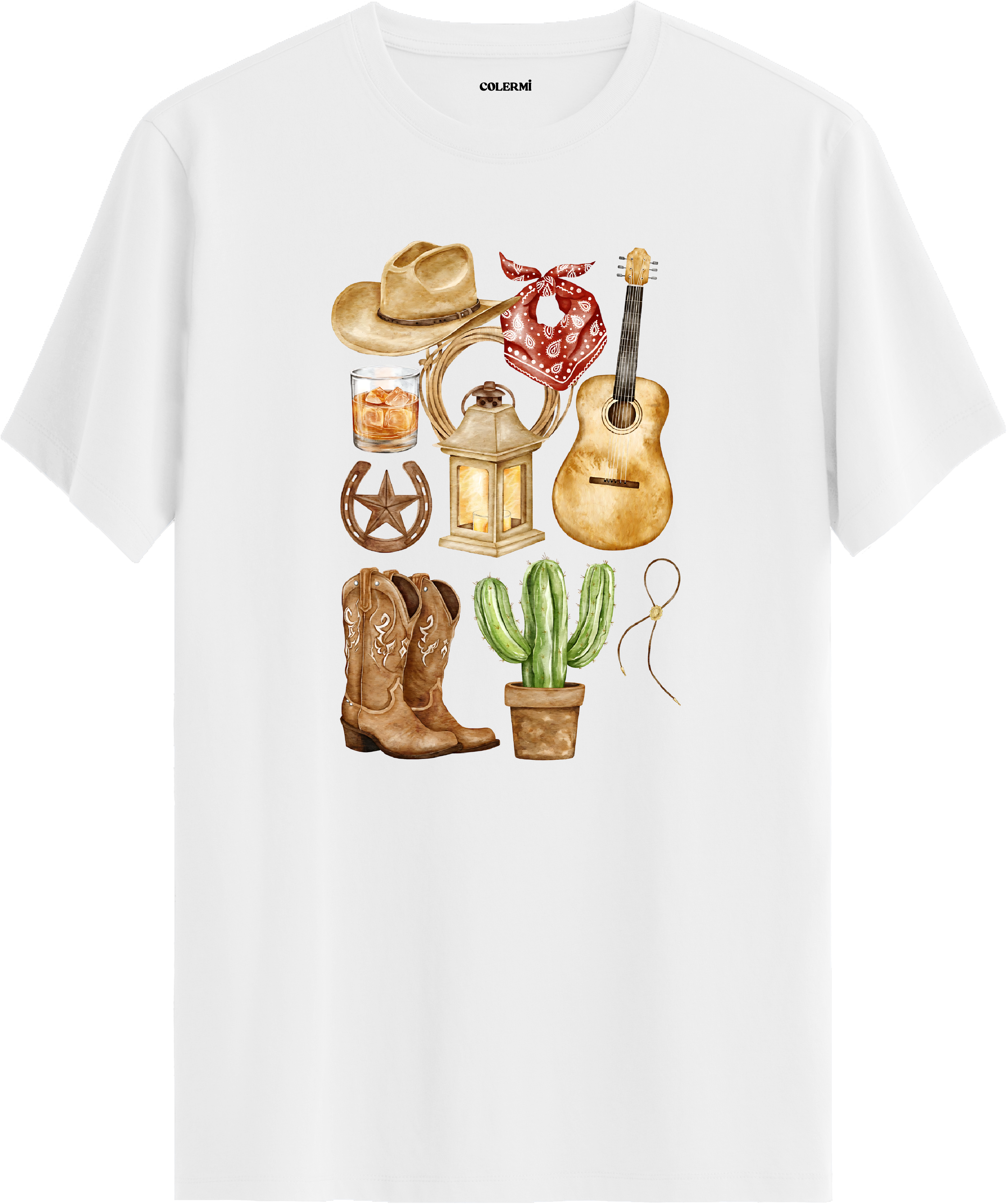 Wild West Baskılı Regular Tişört