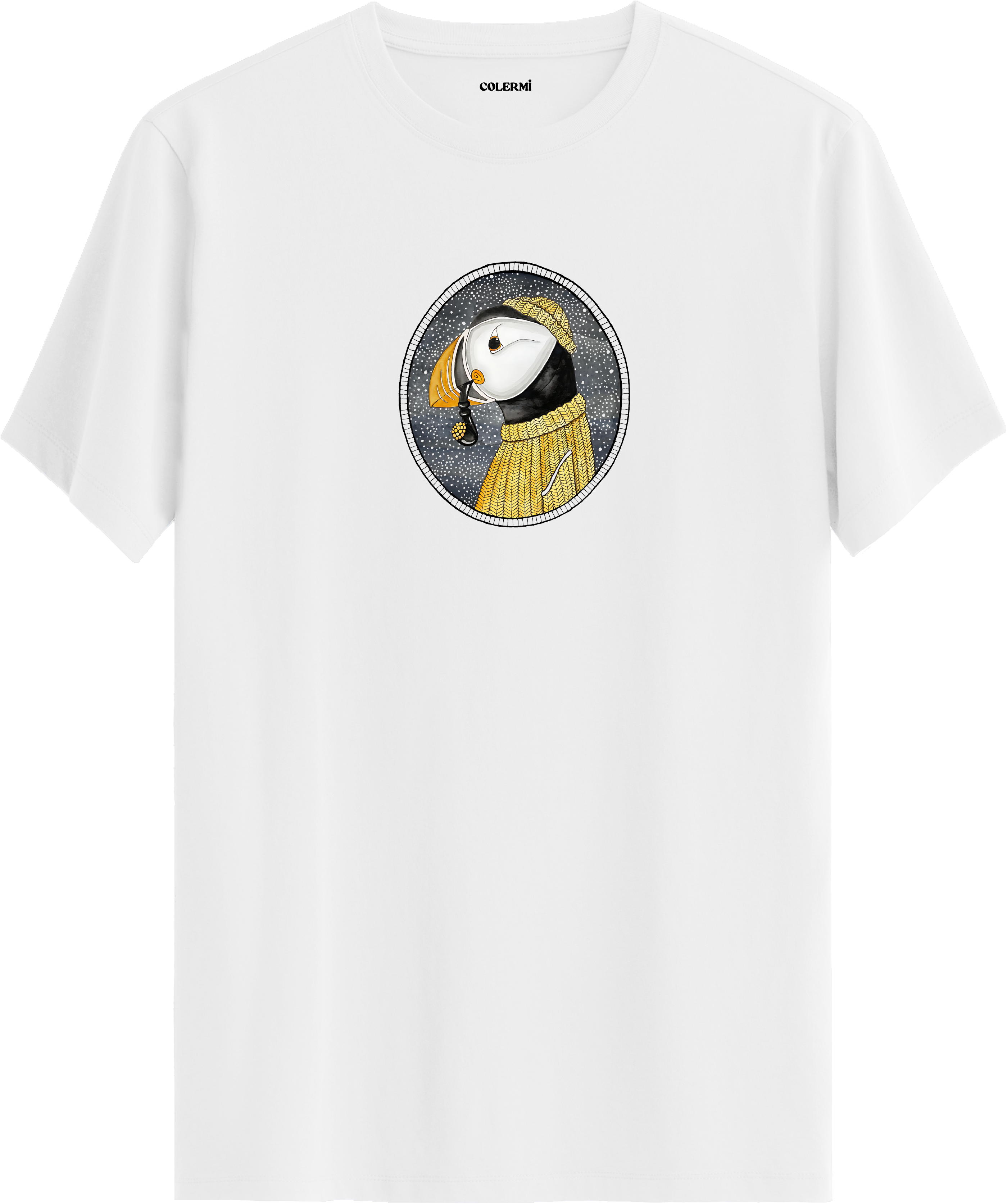 Şık Puffin Baskılı Regular Tişört