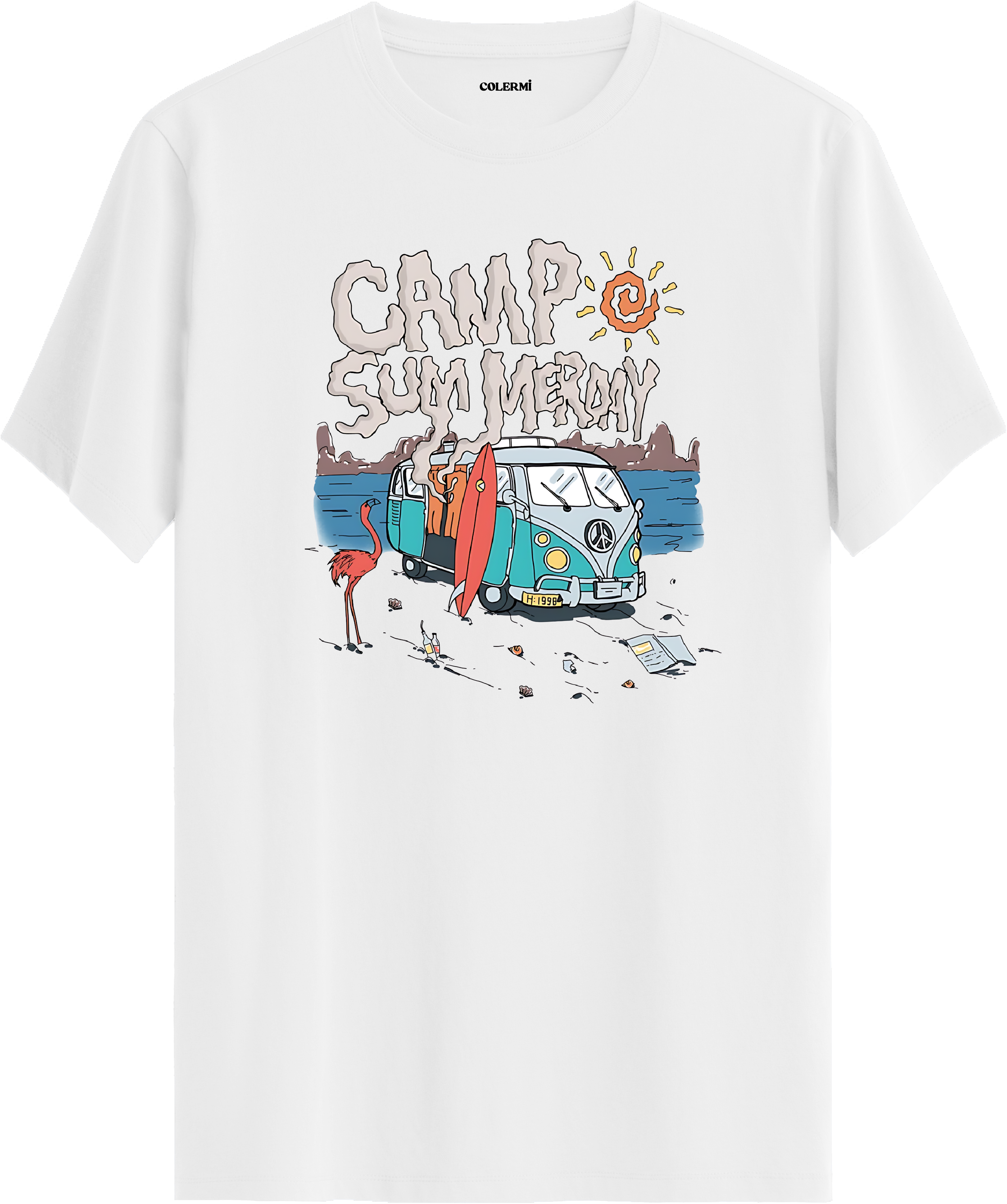 Camp Summerday Karavan Baskılı Regular Tişört