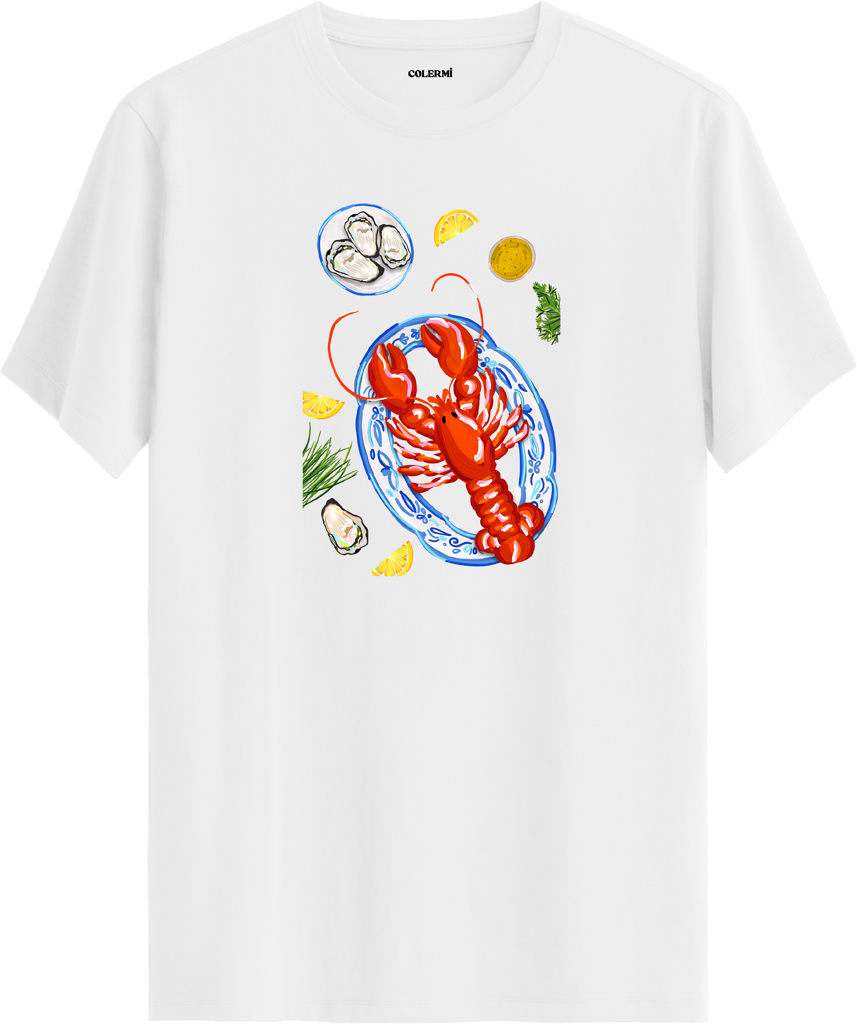 Lobster Feast Baskılı Regular Tişört