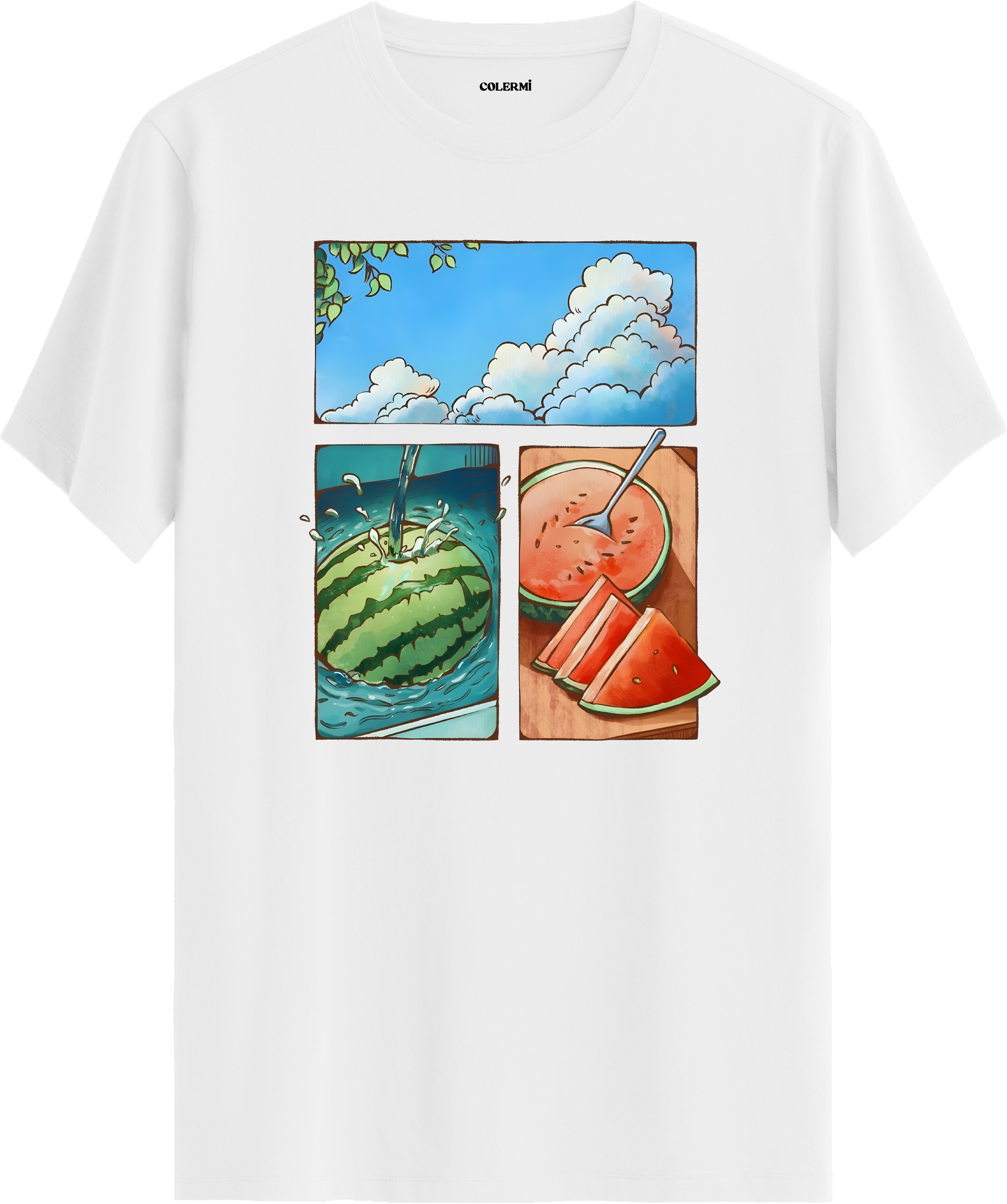 Watermelon Summer Baskılı Tişört görsel 3 | Colermi