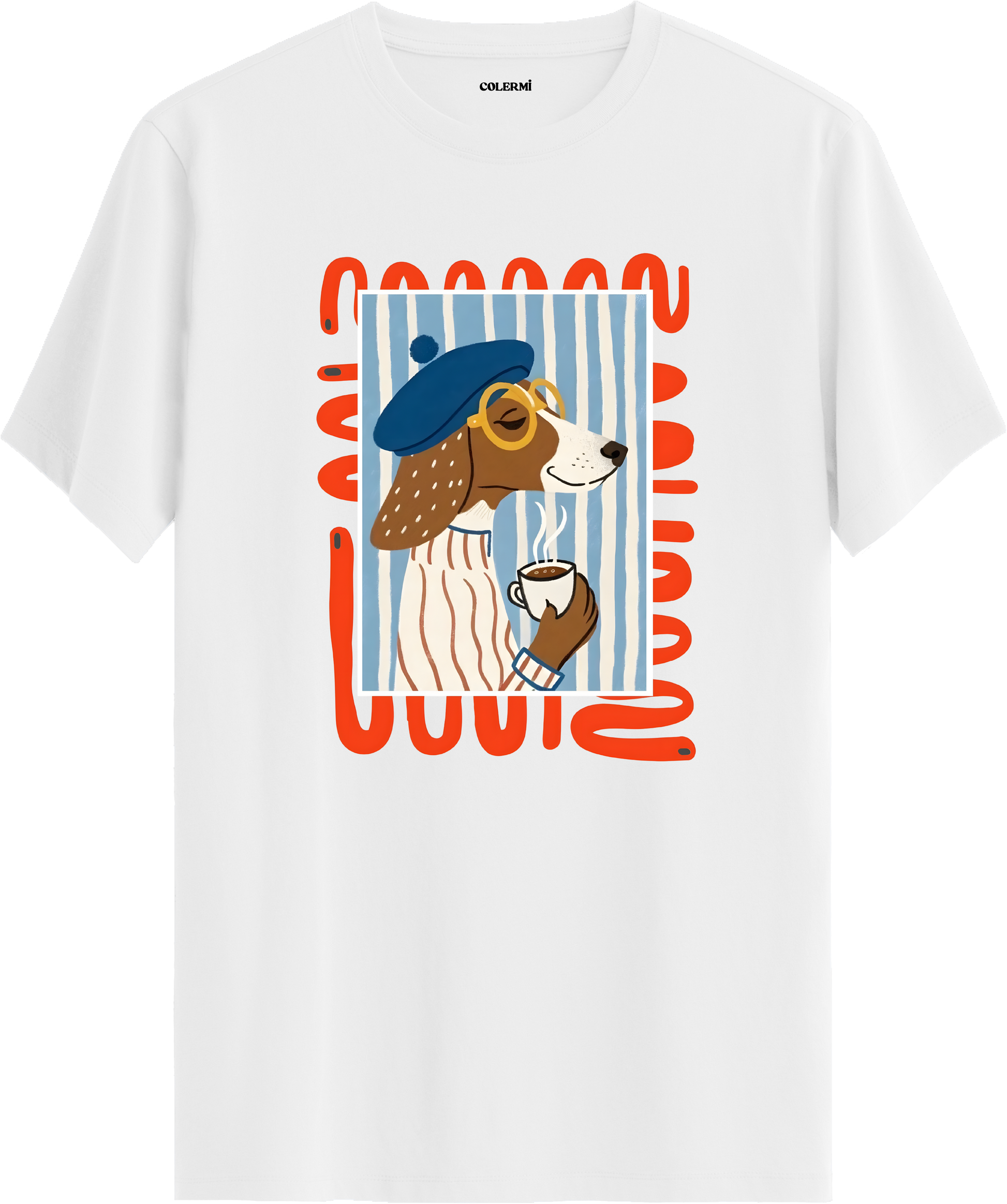 French Bulldog Coffee Lover Tişört görsel 3 | Colermi