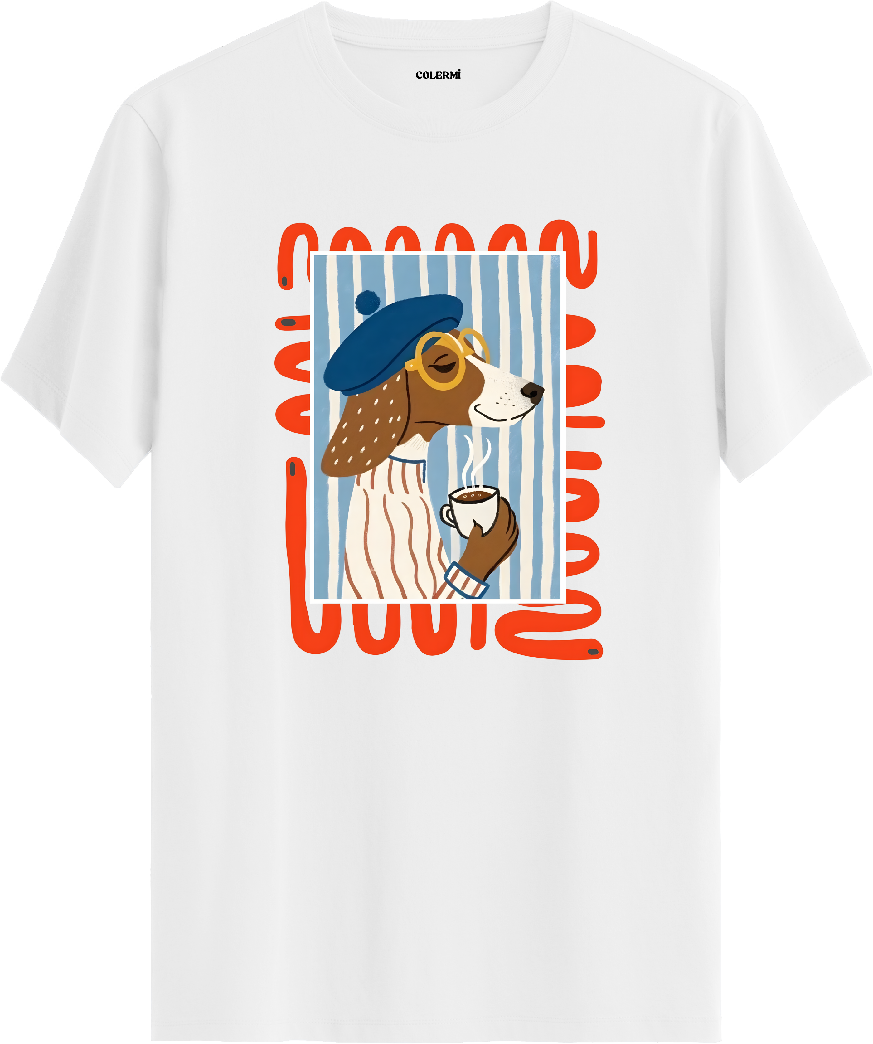 French Bulldog Coffee Lover Tişört görsel 3 | Colermi