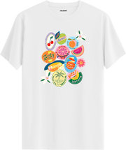 Tropical Fruits Baskılı Regular Tişört