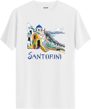 Santorini Illustration Regular Tişört