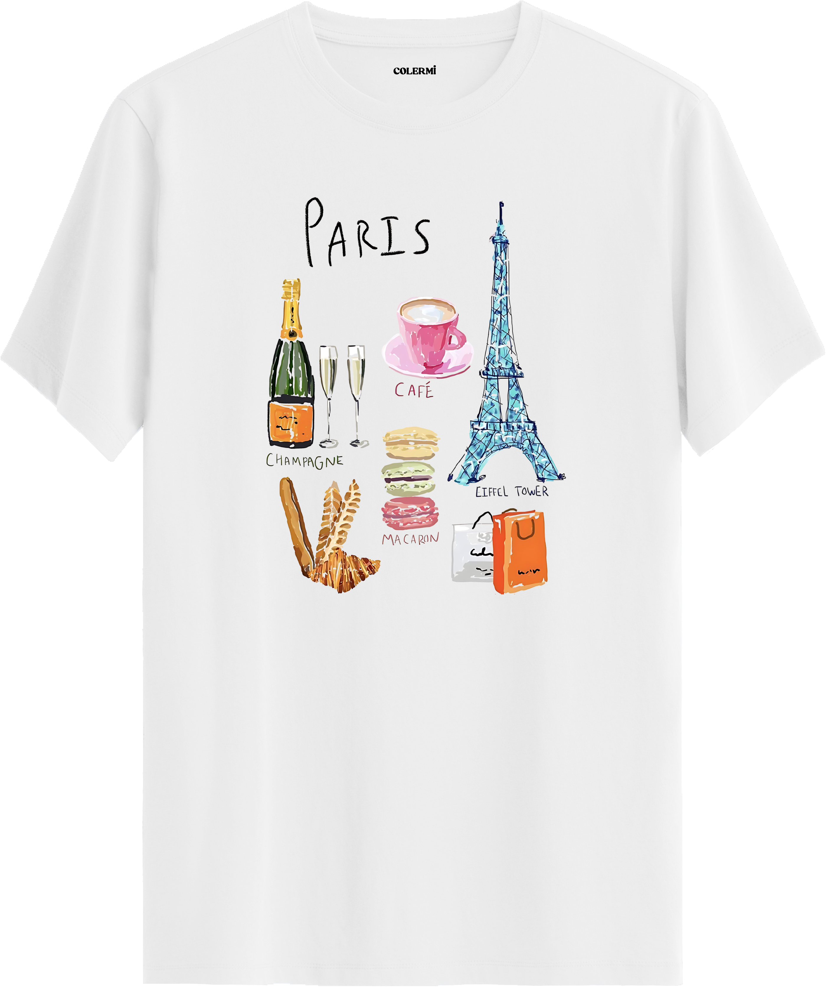 Paris Cafe Baskılı Regular Tişört