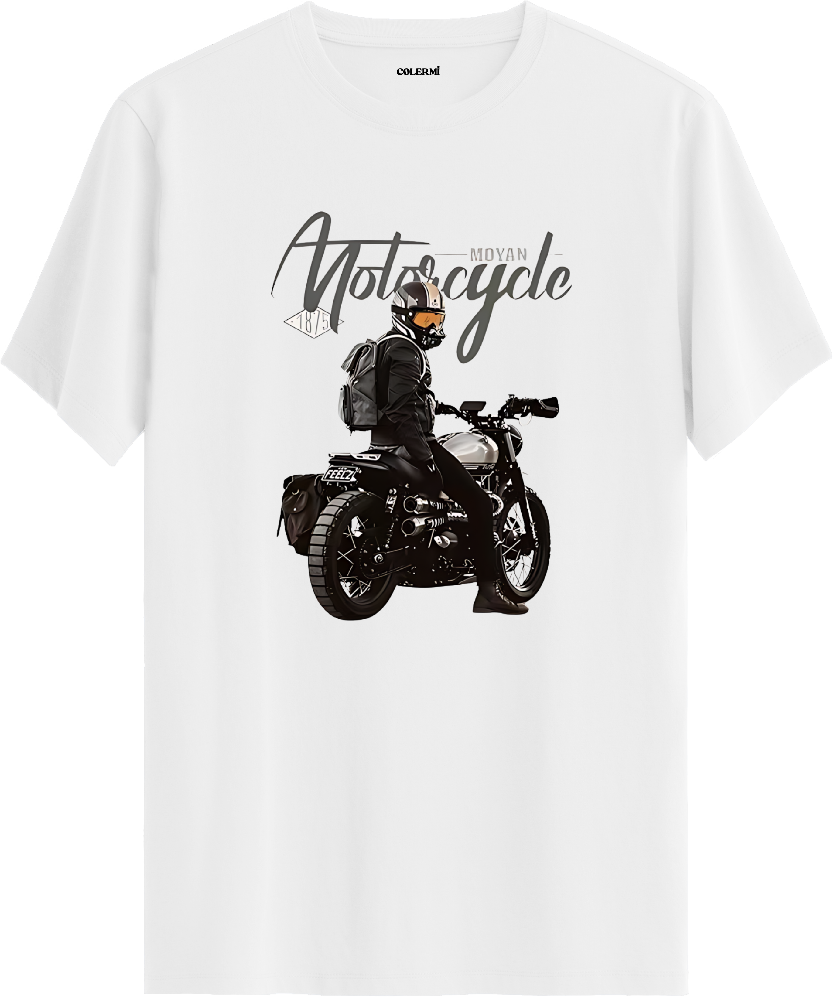Motorcycle Rider Baskılı Regular Tişört