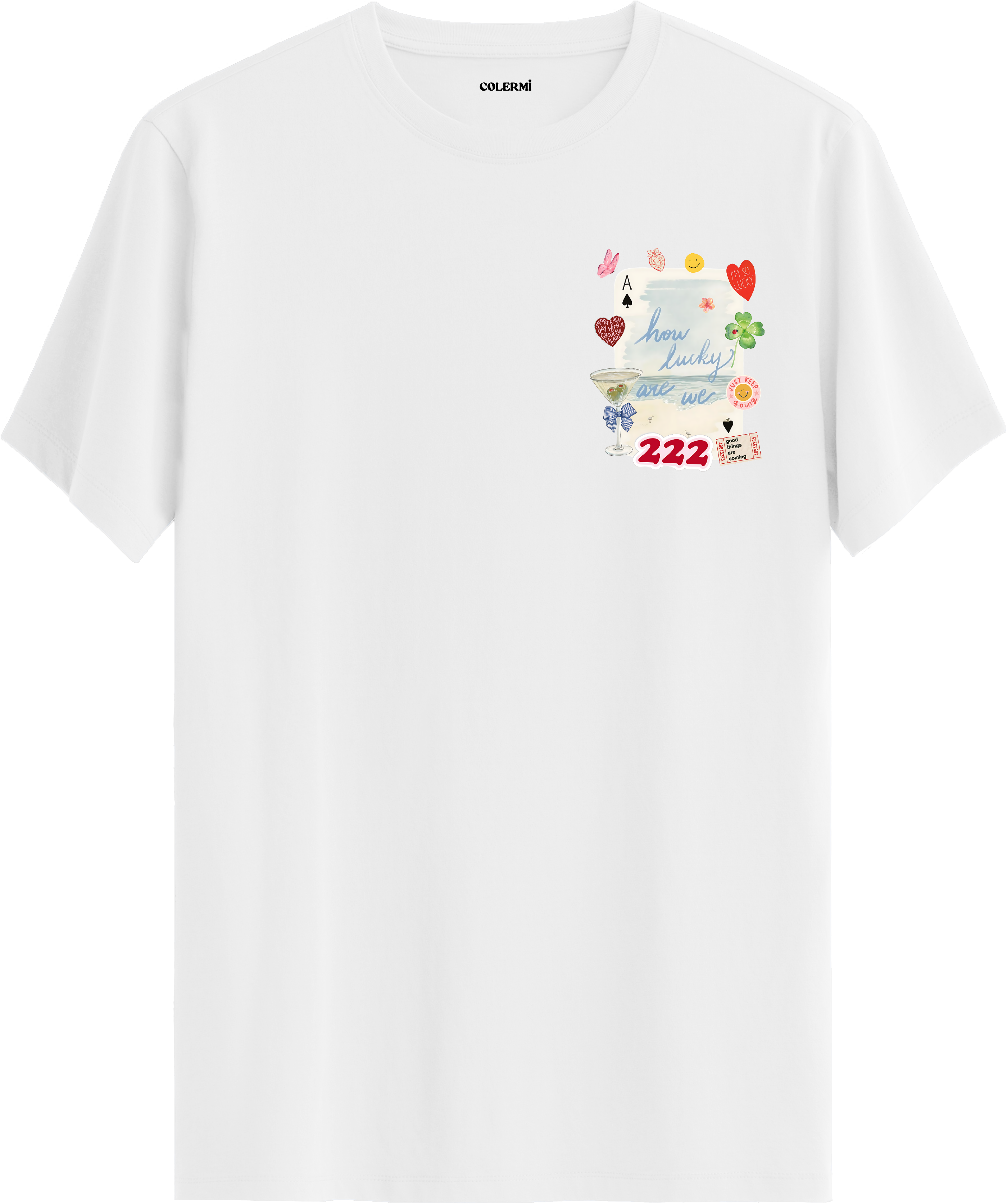 Lucky 222 Baskılı Regular Tişört