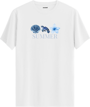 Summer Deniz Kaplumbağası Baskılı Regular Tişört
