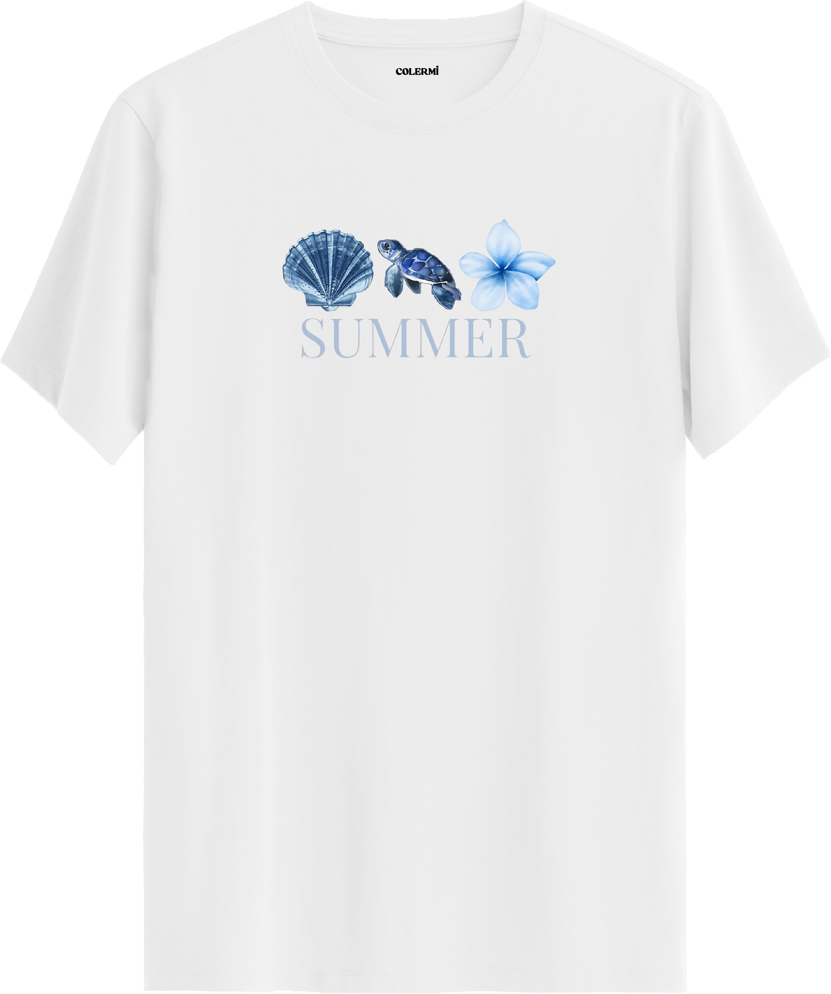 Summer Deniz Kaplumbağası Baskılı Regular Tişört