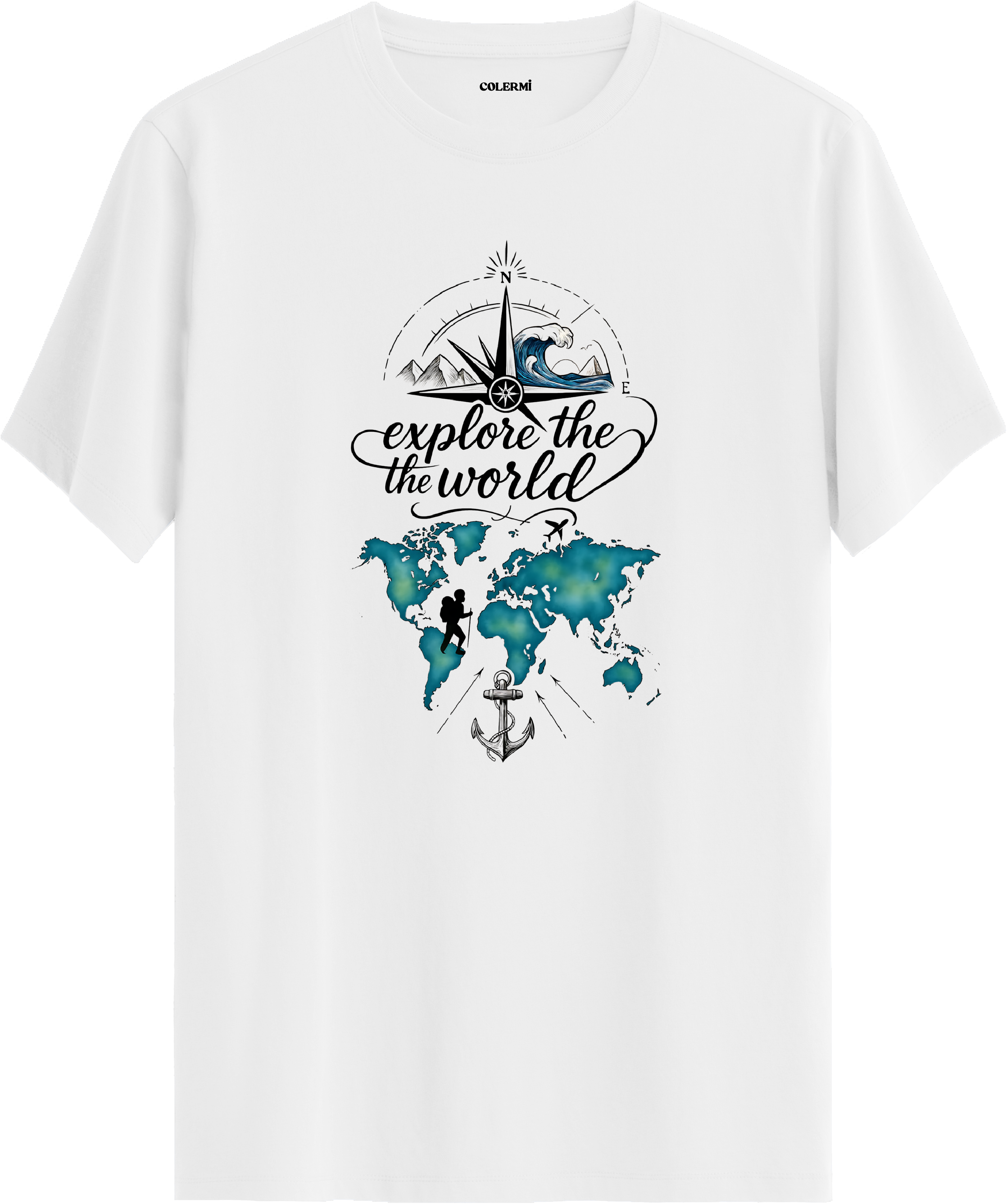 Explore The World Baskılı Regular Tişört