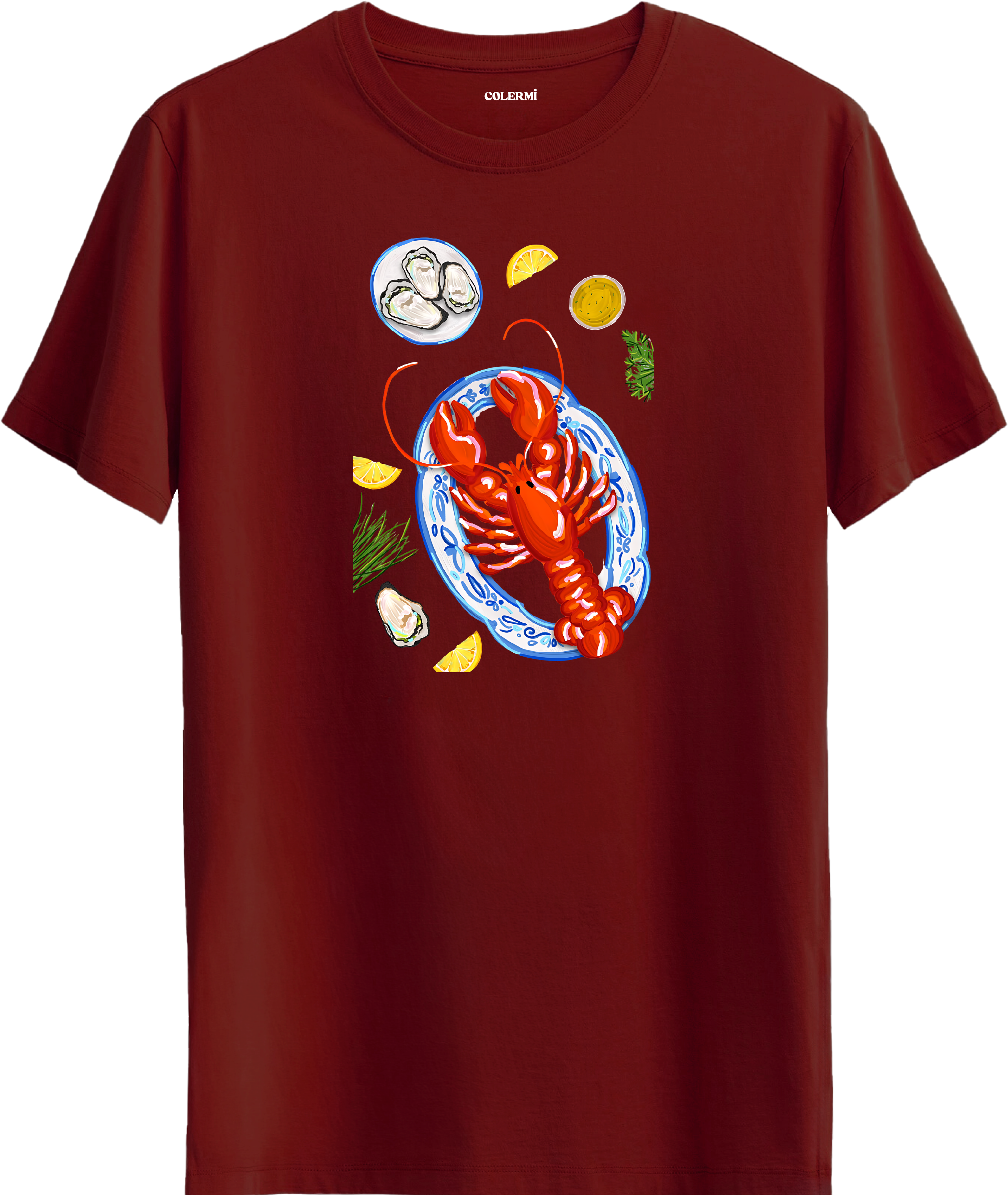 Lobster Feast Baskılı Regular Tişört