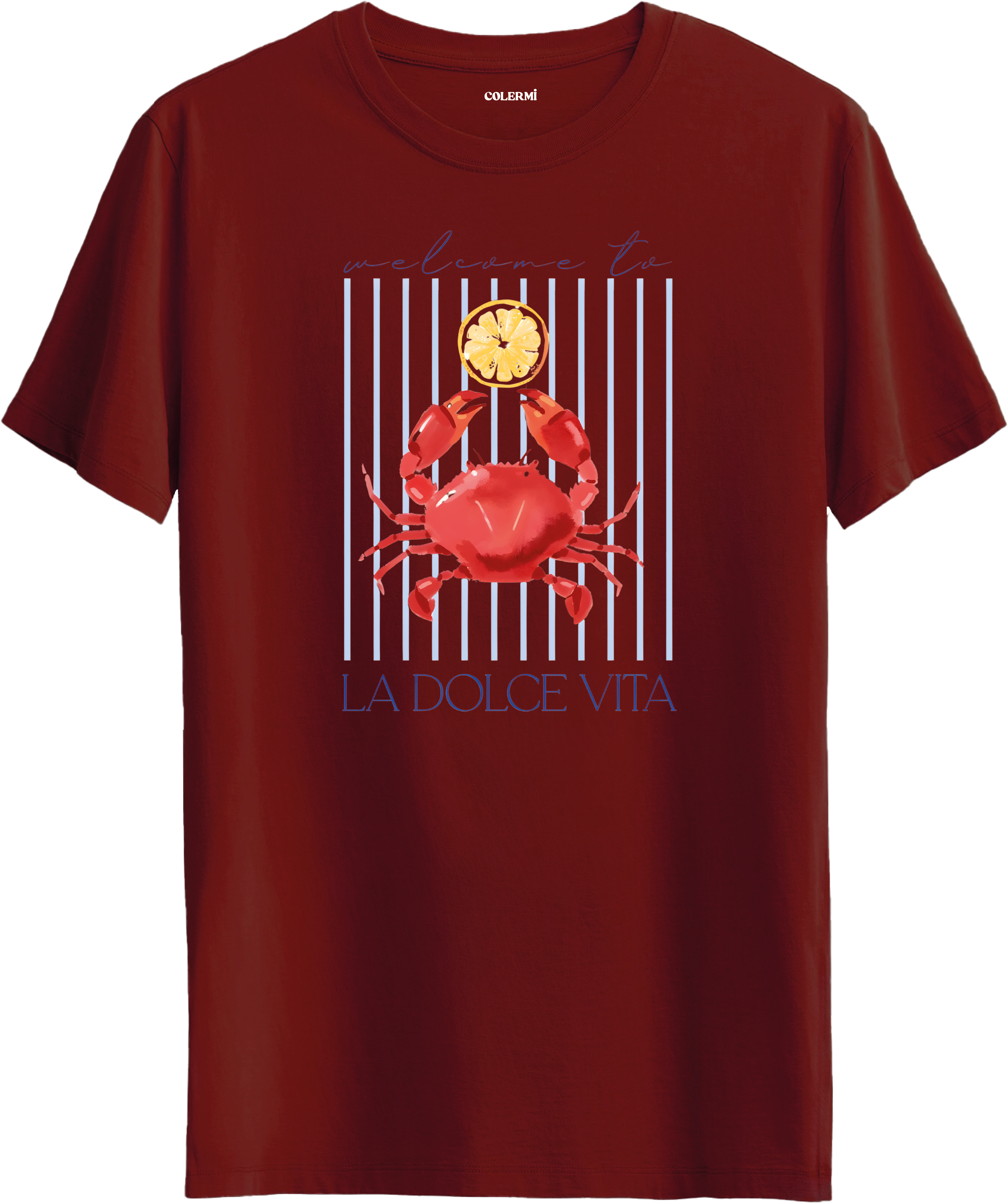 La Dolce Vita - Yengeç Baskılı Tişört