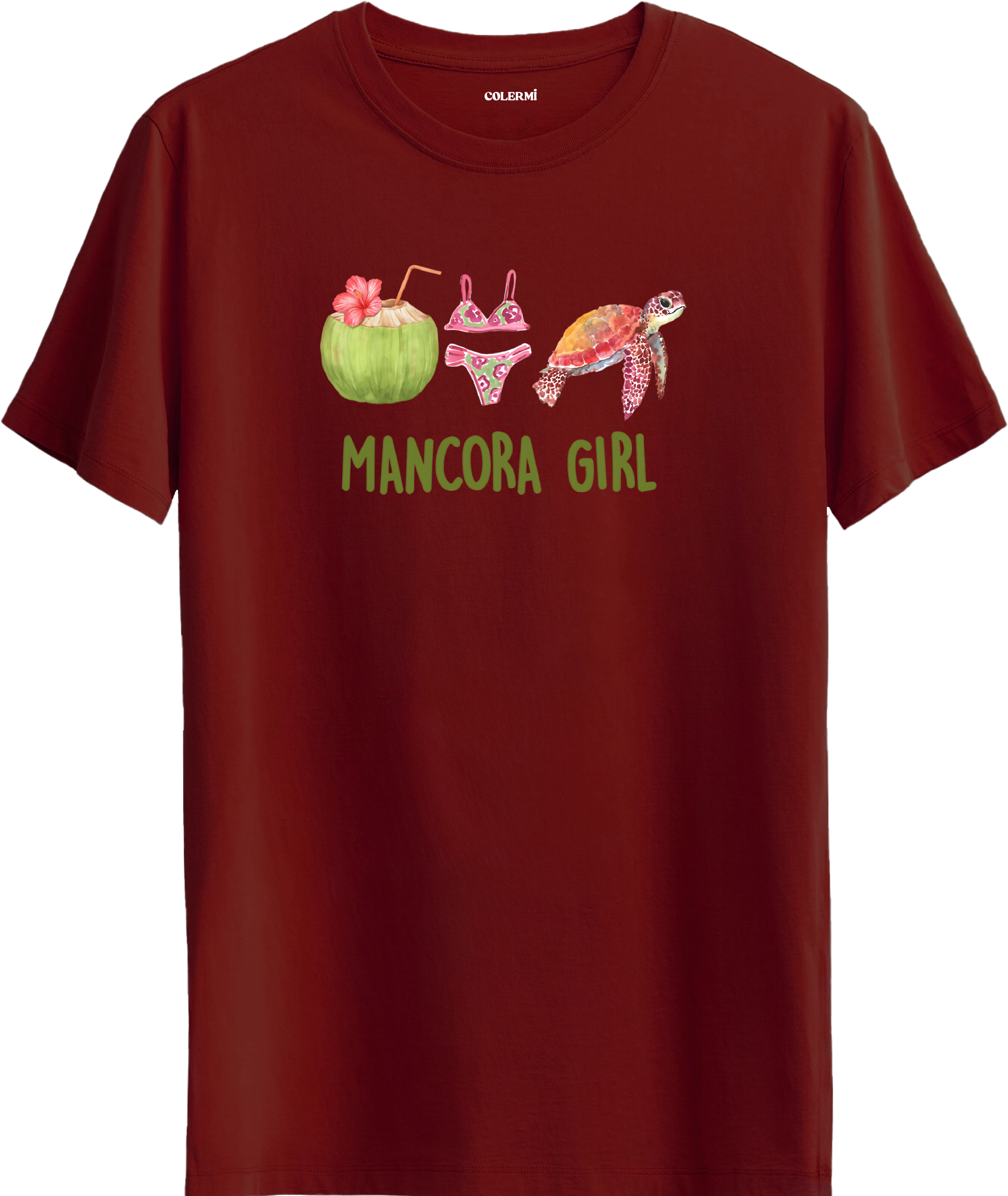 Mancora Girl Deniz Kaplumbağası Baskılı Regular Tişört