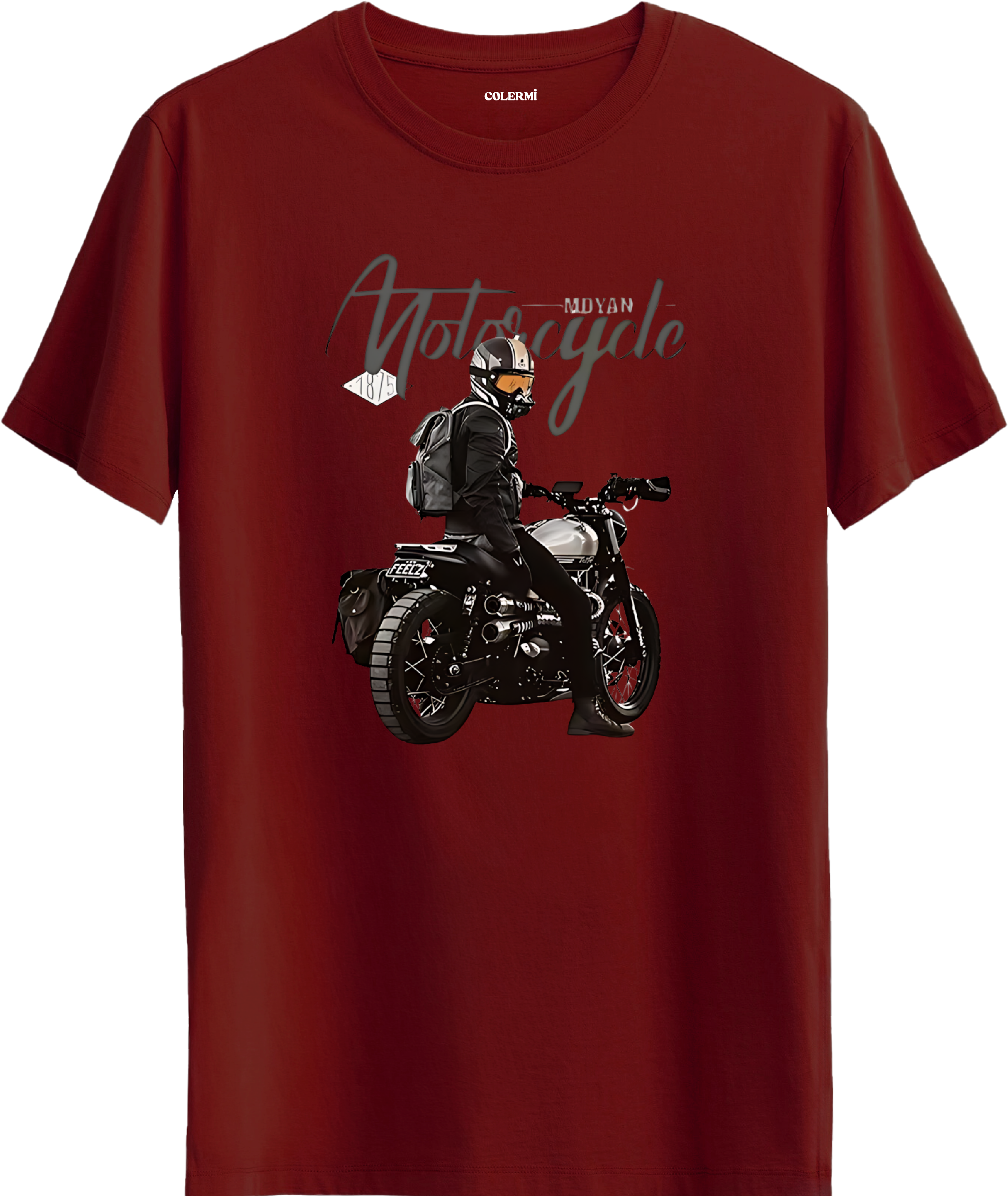 Motorcycle Rider Baskılı Regular Tişört